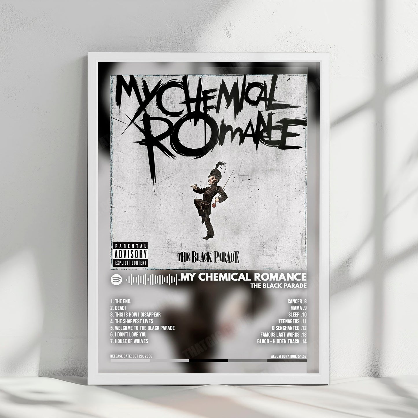 My Chemical Romance "The Black Parade" Album Cover Poster - with Complete Tracklist