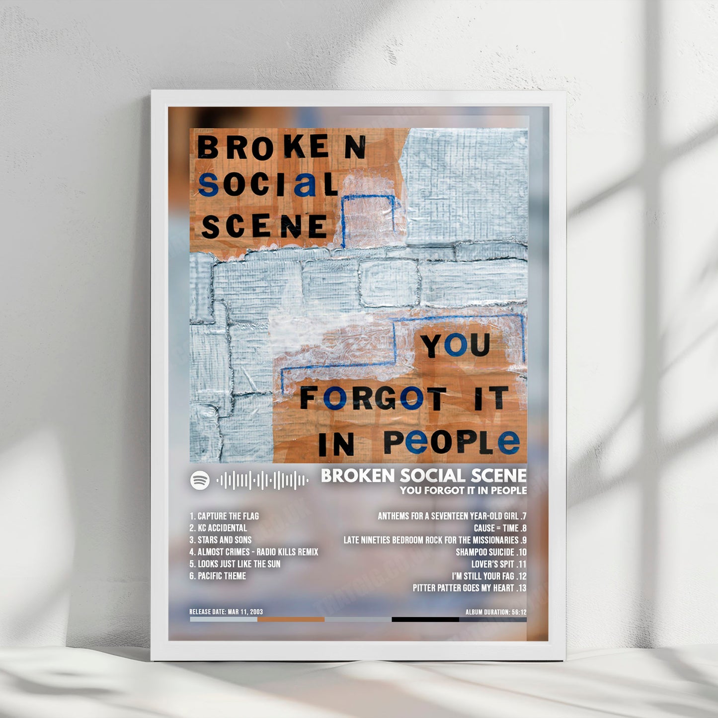 Broken Social Scene "You Forgot It in People" Album Cover Poster - with Complete Tracklist