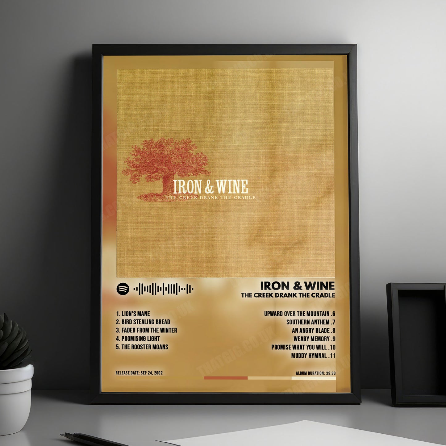 Iron & Wine "The Creek Drank the Cradle" Album Cover Poster - with Complete Tracklist