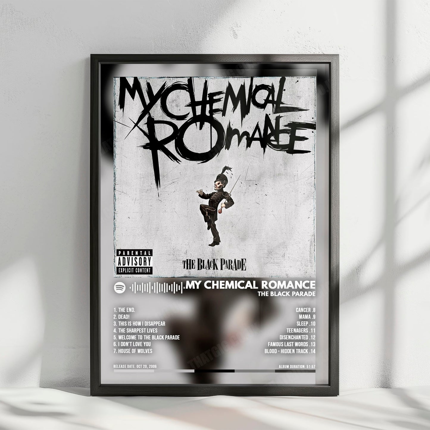 My Chemical Romance "The Black Parade" Album Cover Poster - with Complete Tracklist