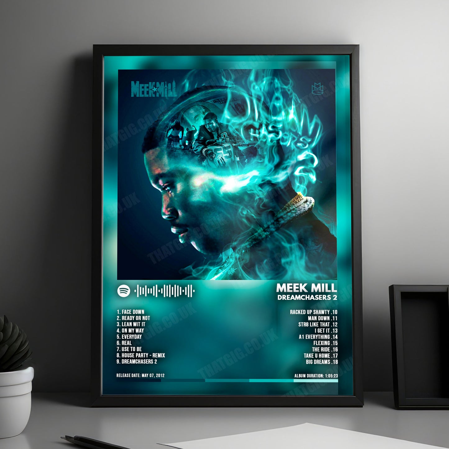 Meek Mill "Dreamchasers 2" Album Cover Poster - with Complete Tracklist