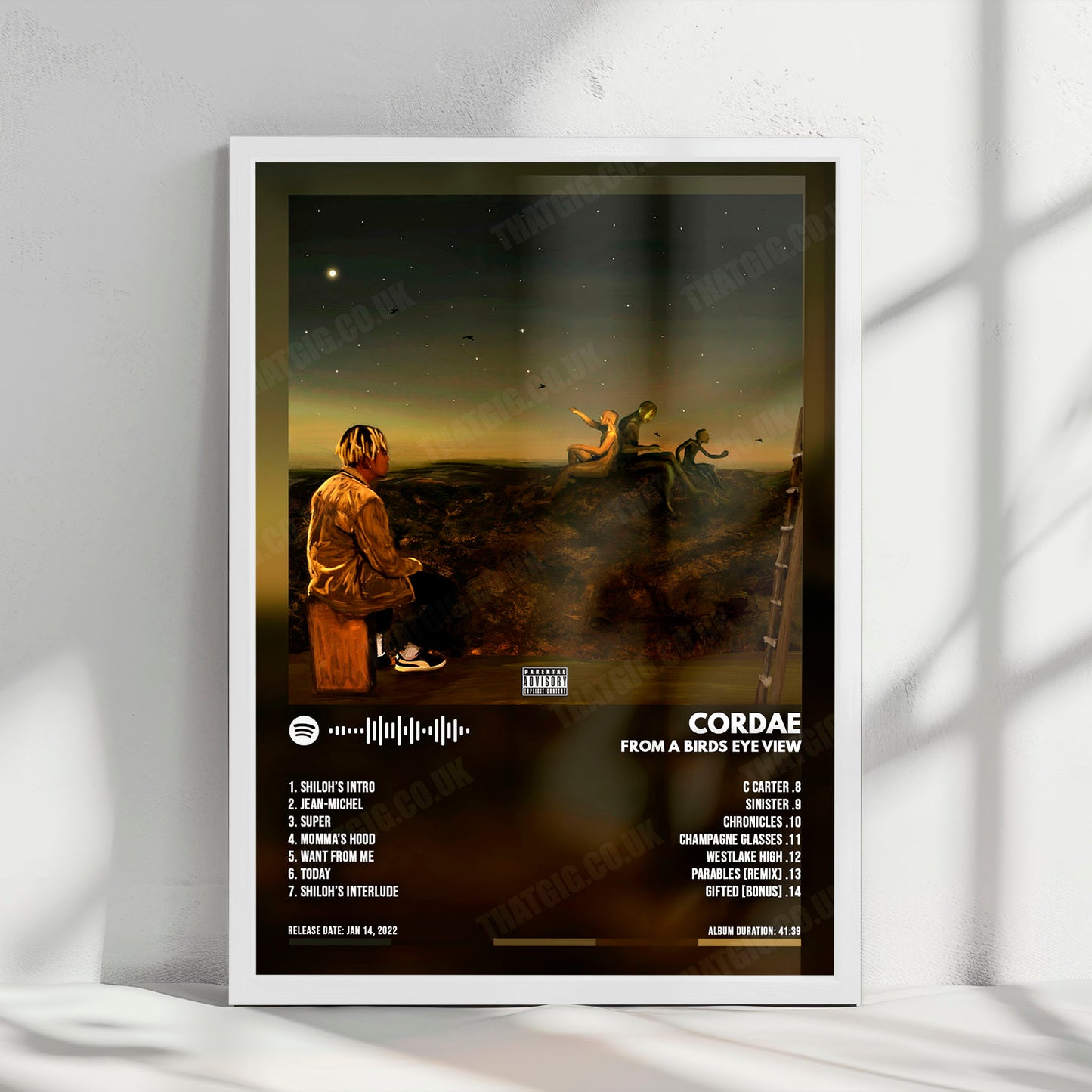 Cordae "From a Birds Eye View" Album Cover Poster - with Complete Tracklist