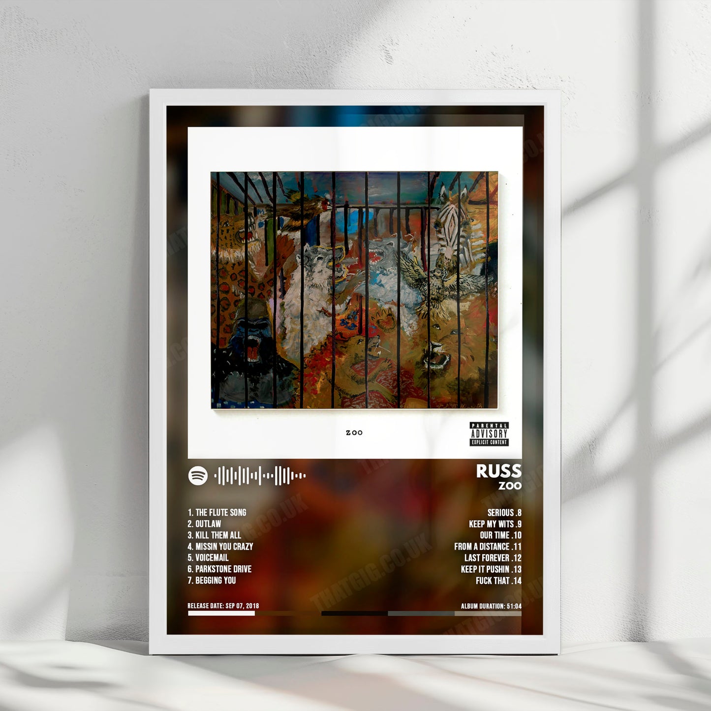 Russ "Zoo" Album Cover Poster - with Complete Tracklist