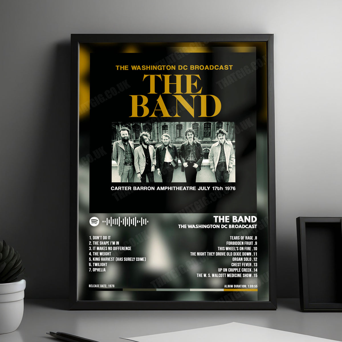 The Band "The Washington DC Broadcast" Album Cover Poster - with Complete Tracklist
