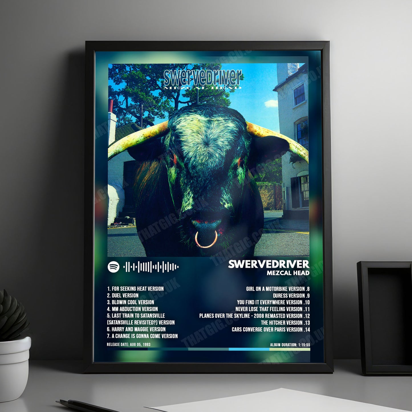 Swervedriver "Mezcal Head" Album Cover Poster - with Complete Tracklist