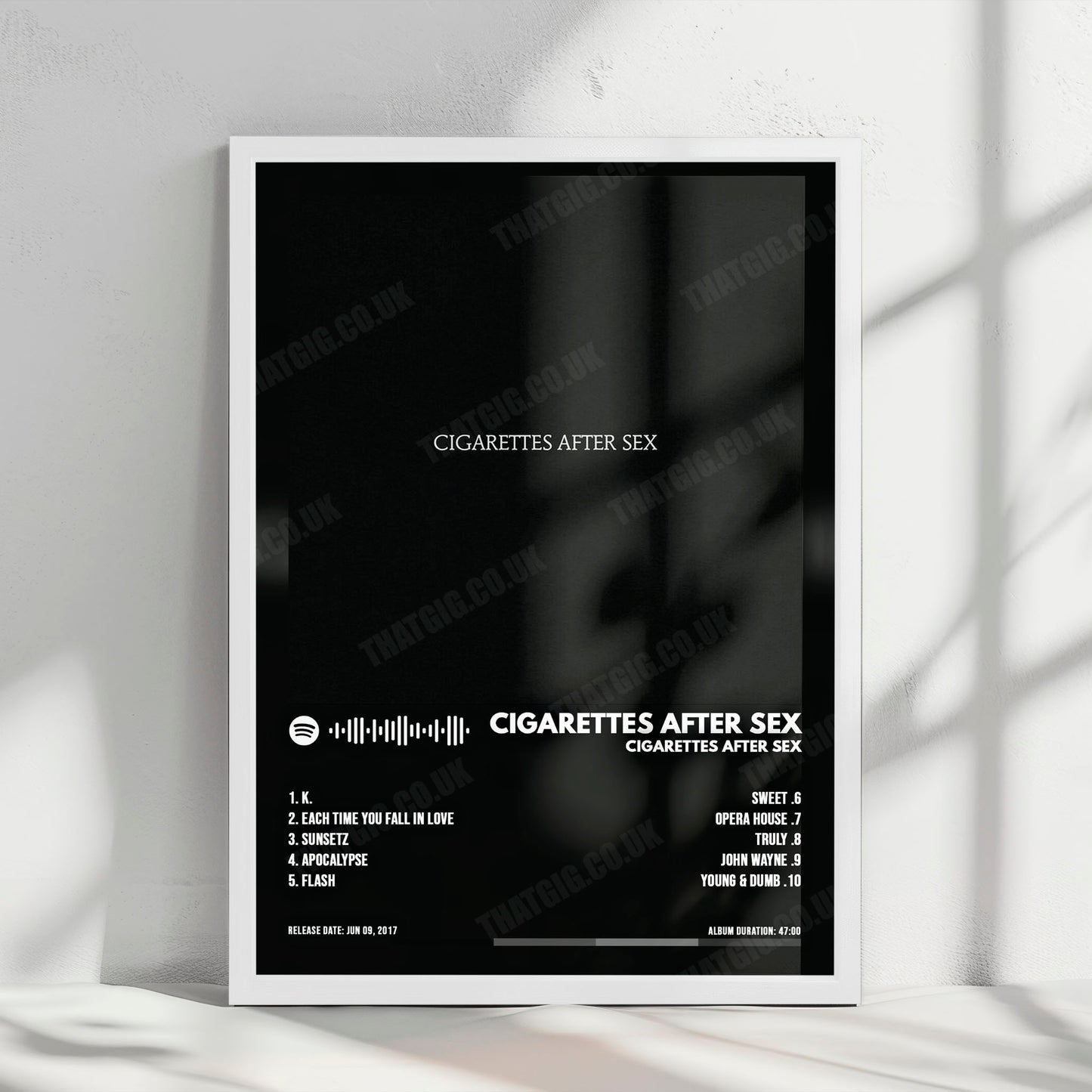 Cigarettes After Sex "Cigarettes After Sex" Album Cover Poster - with Complete Tracklist