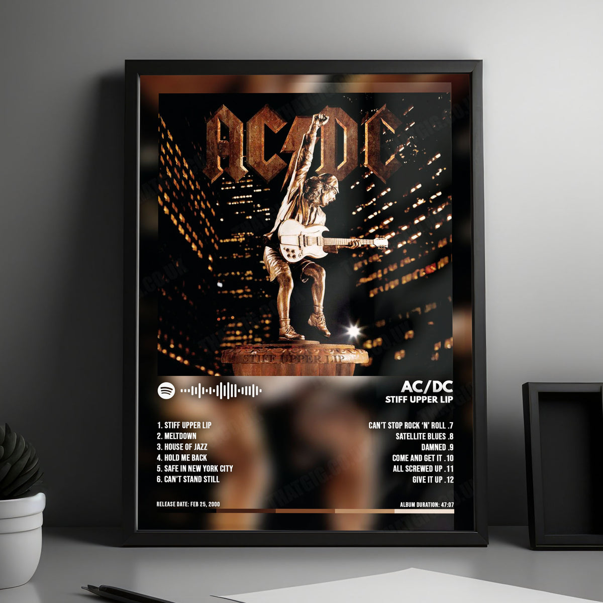 AC/DC "Stiff Upper Lip" Album Cover Poster - with Complete Tracklist
