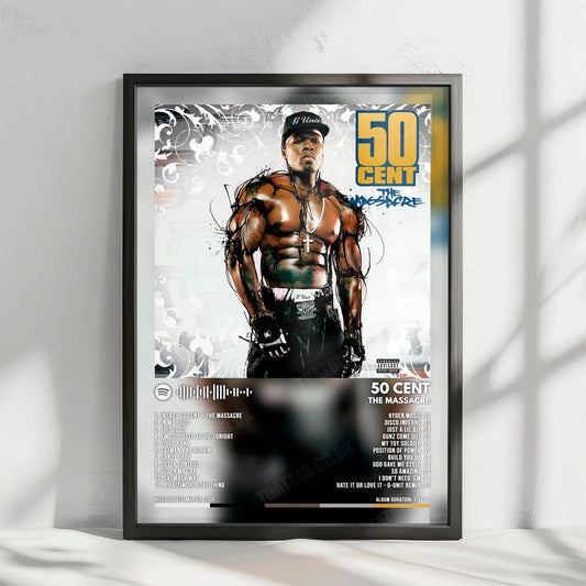 50 Cent "The Massacre" Album Cover Poster - with Complete Tracklist
