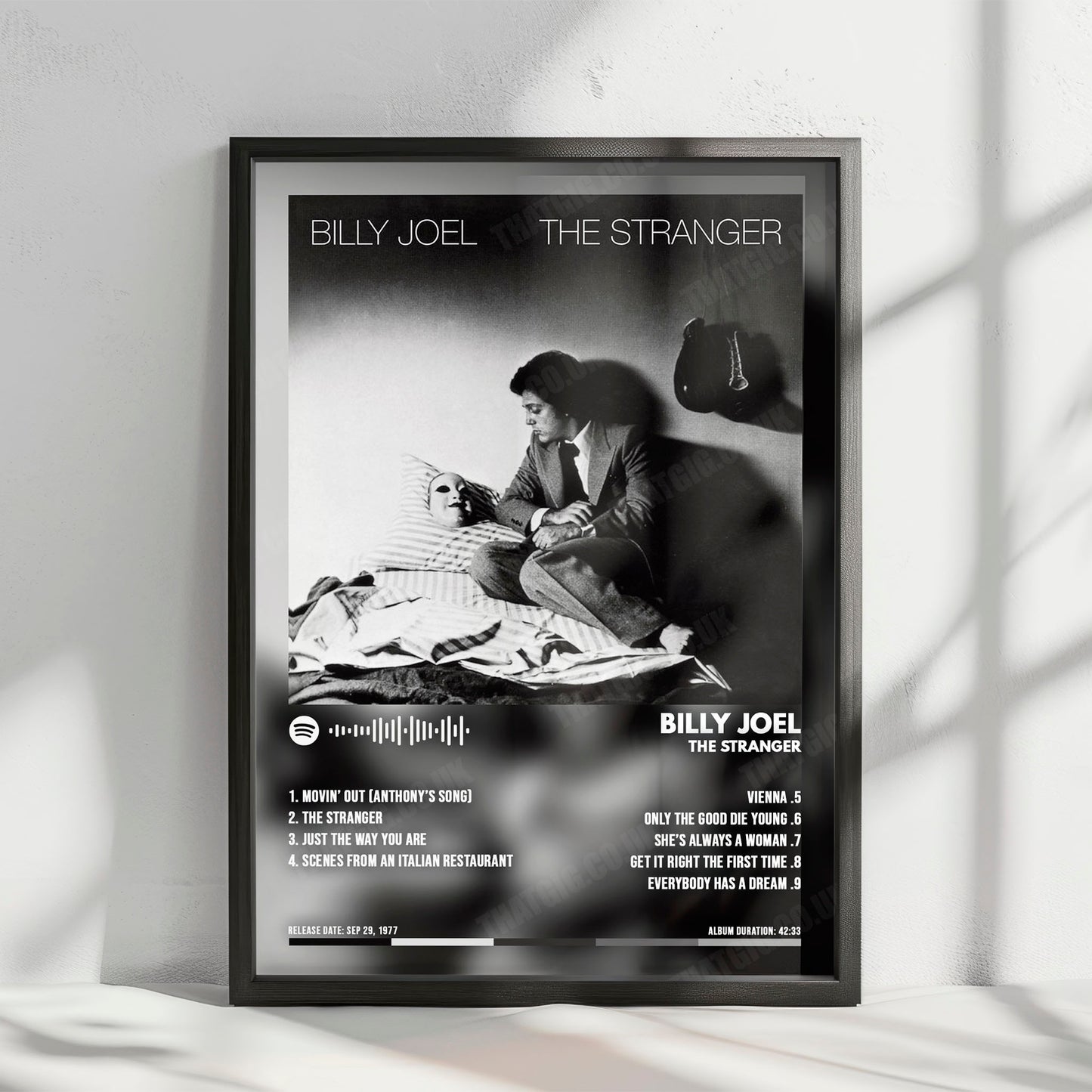 Billy Joel "The Stranger " Album Cover Poster - with Complete Tracklist