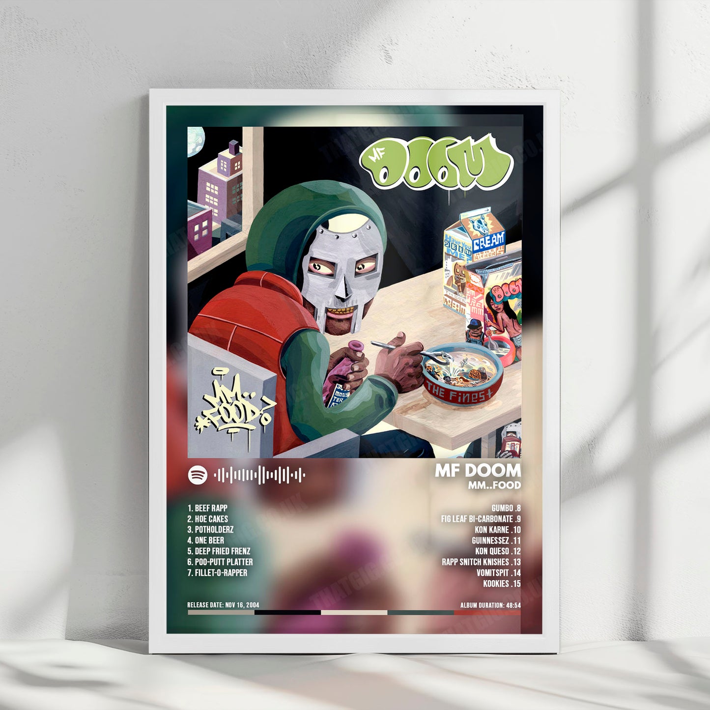 MF DOOM "MM..FOOD " Album Cover Poster - with Complete Tracklist