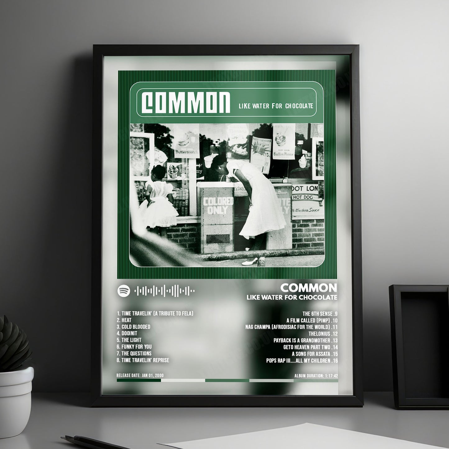 Common "Like Water for Chocolate " Album Cover Poster - with Complete Tracklist
