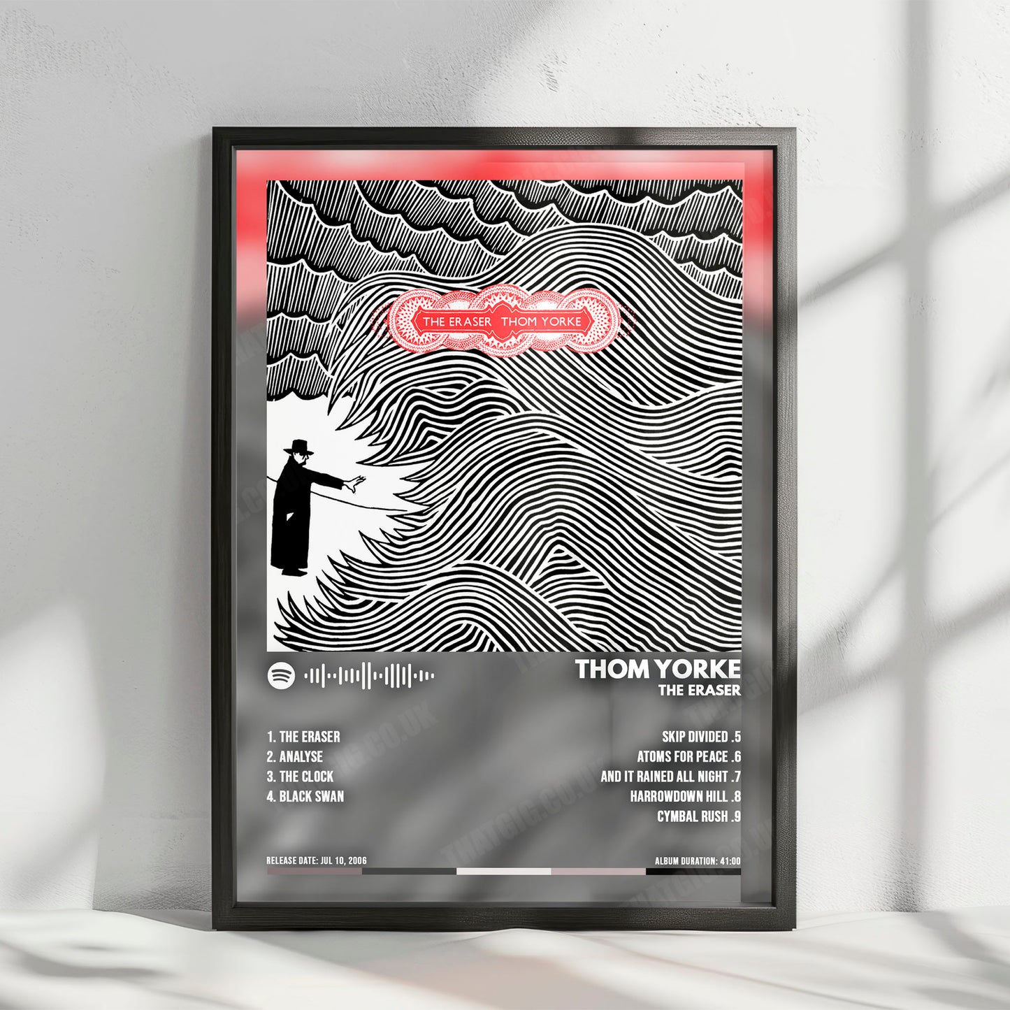 Thom Yorke "The Eraser" Album Cover Poster - with Complete Tracklist