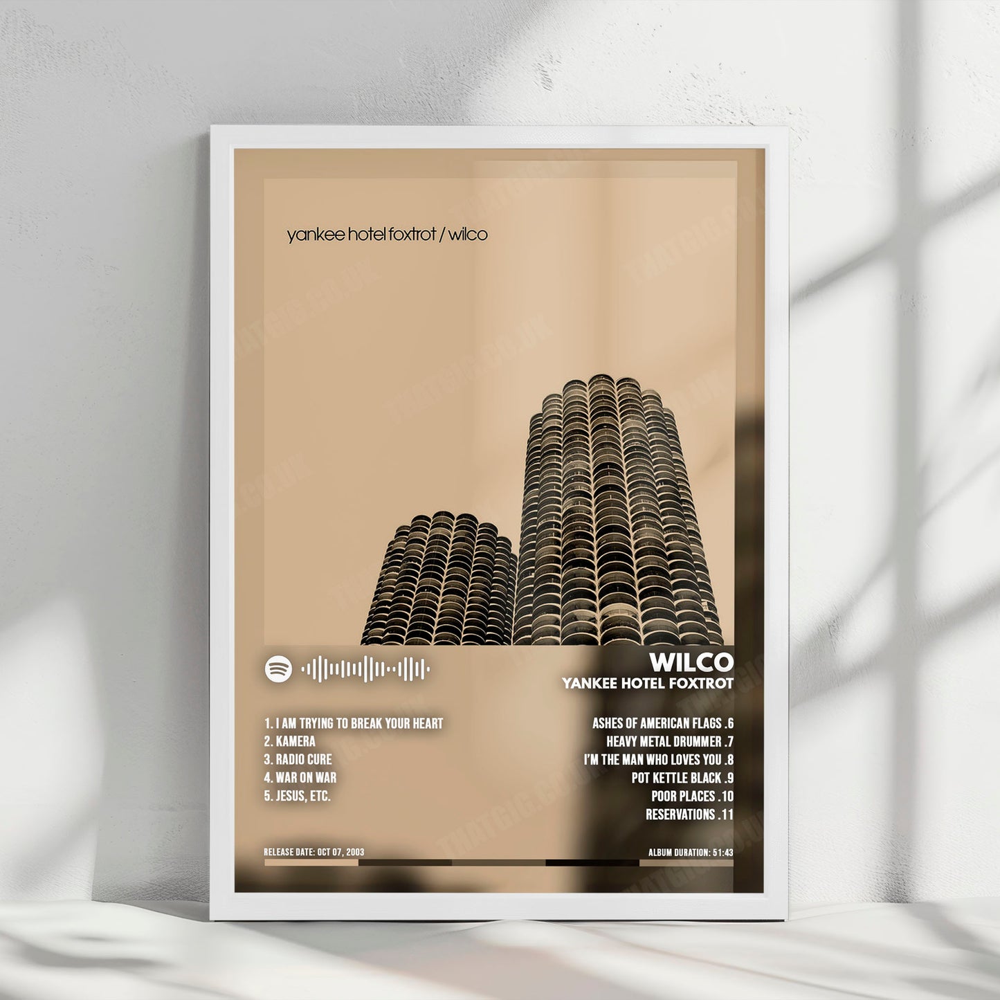 Wilco "Yankee Hotel Foxtrot " Album Cover Poster - with Complete Tracklist