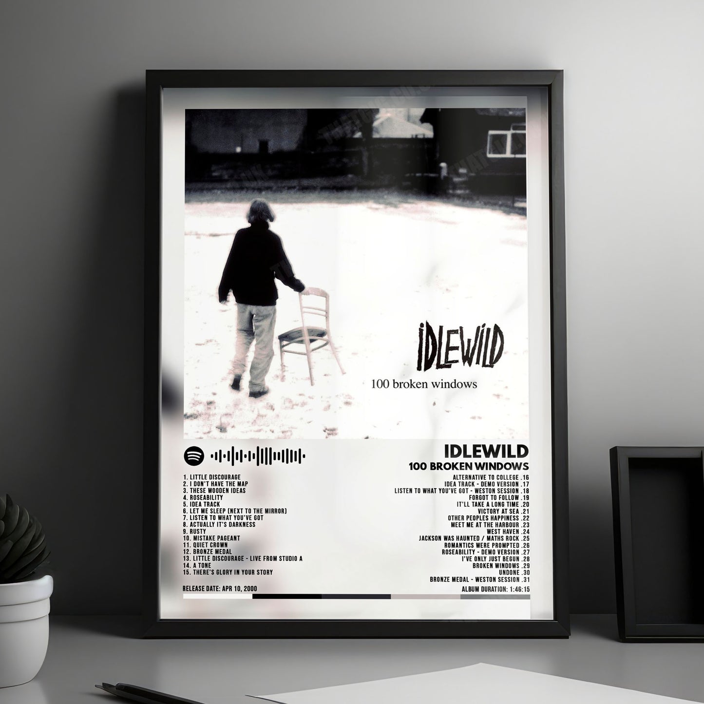 Idlewild "100 Broken Windows" Album Cover Poster - with Complete Tracklist