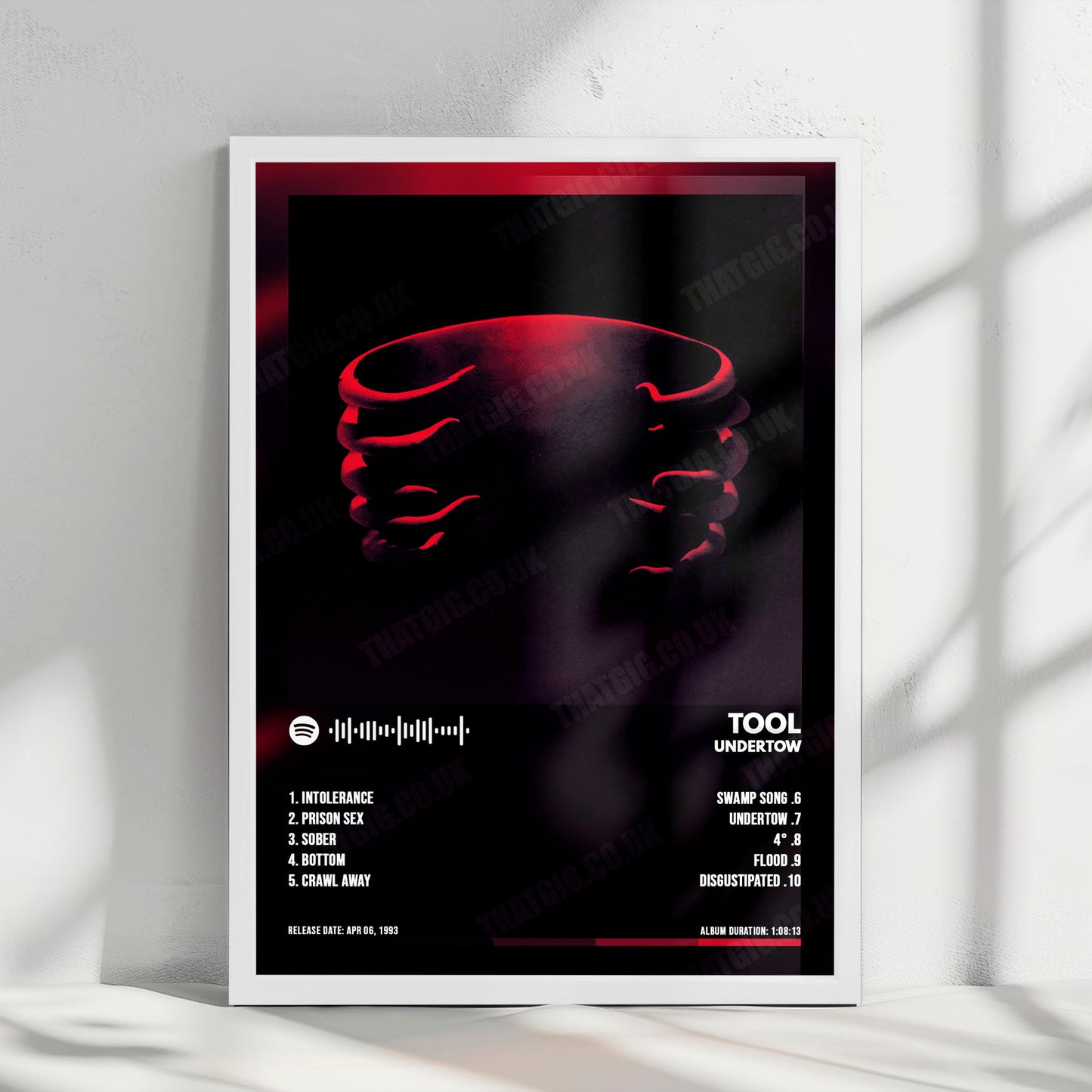 Tool "Undertow" Album Cover Poster - with Complete Tracklist
