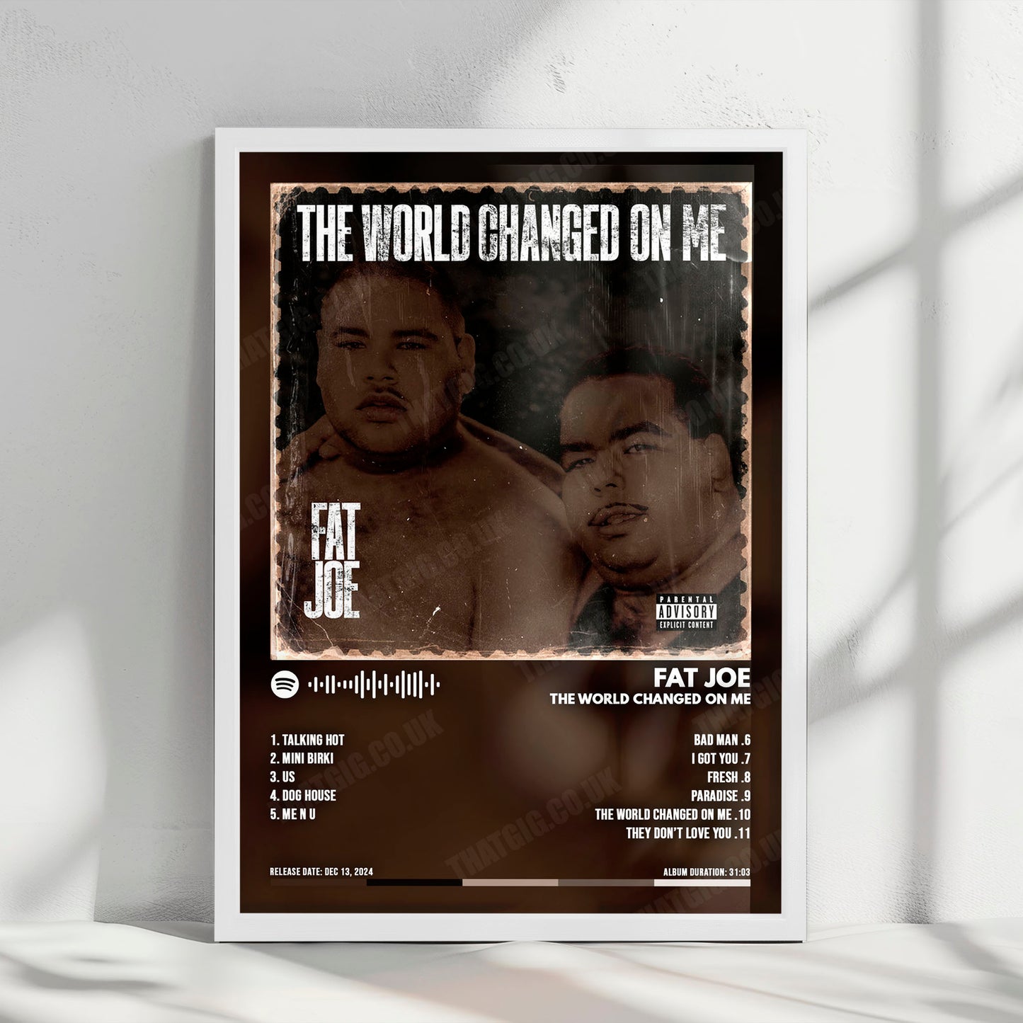 Fat Joe "Me" Album Cover Poster - with Complete Tracklist