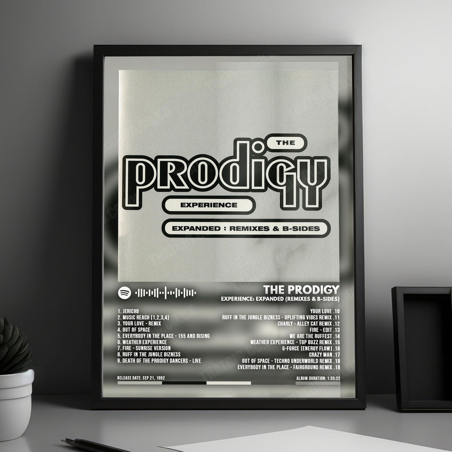 The Prodigy "Experience: Expanded (Remixes & B-sides)" Album Cover Poster - with Complete Tracklist