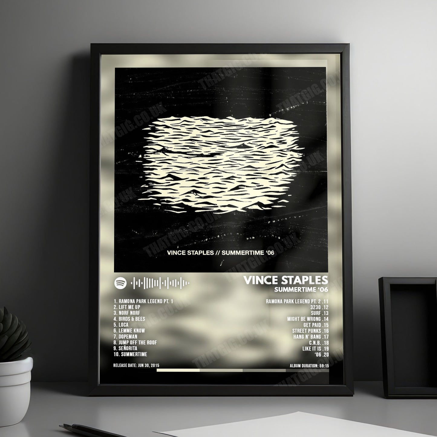 Vince Staples "Summertime '06" Album Cover Poster - with Complete Tracklist