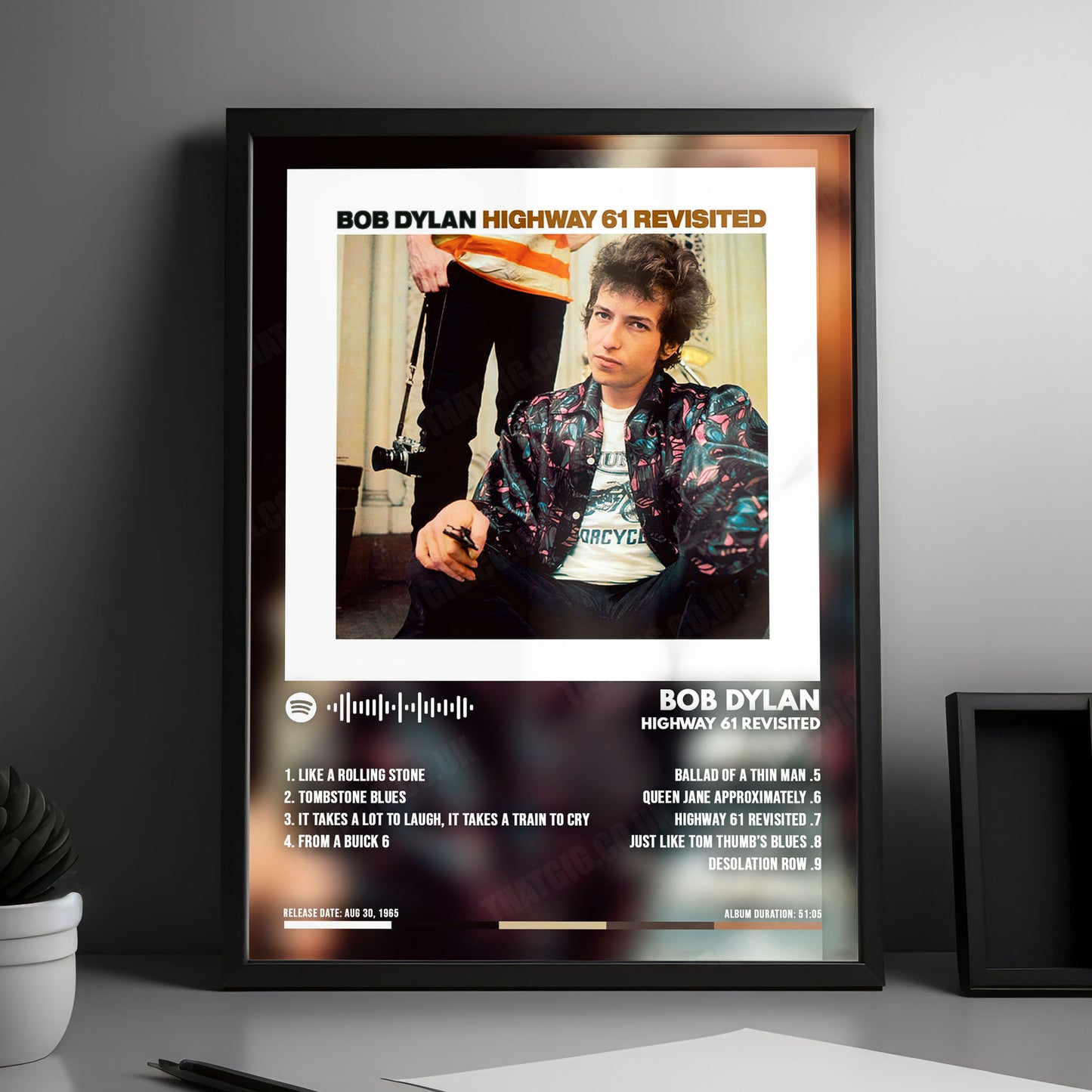Bob Dylan "Highway 61 Revisited " Album Cover Poster - with Complete Tracklist