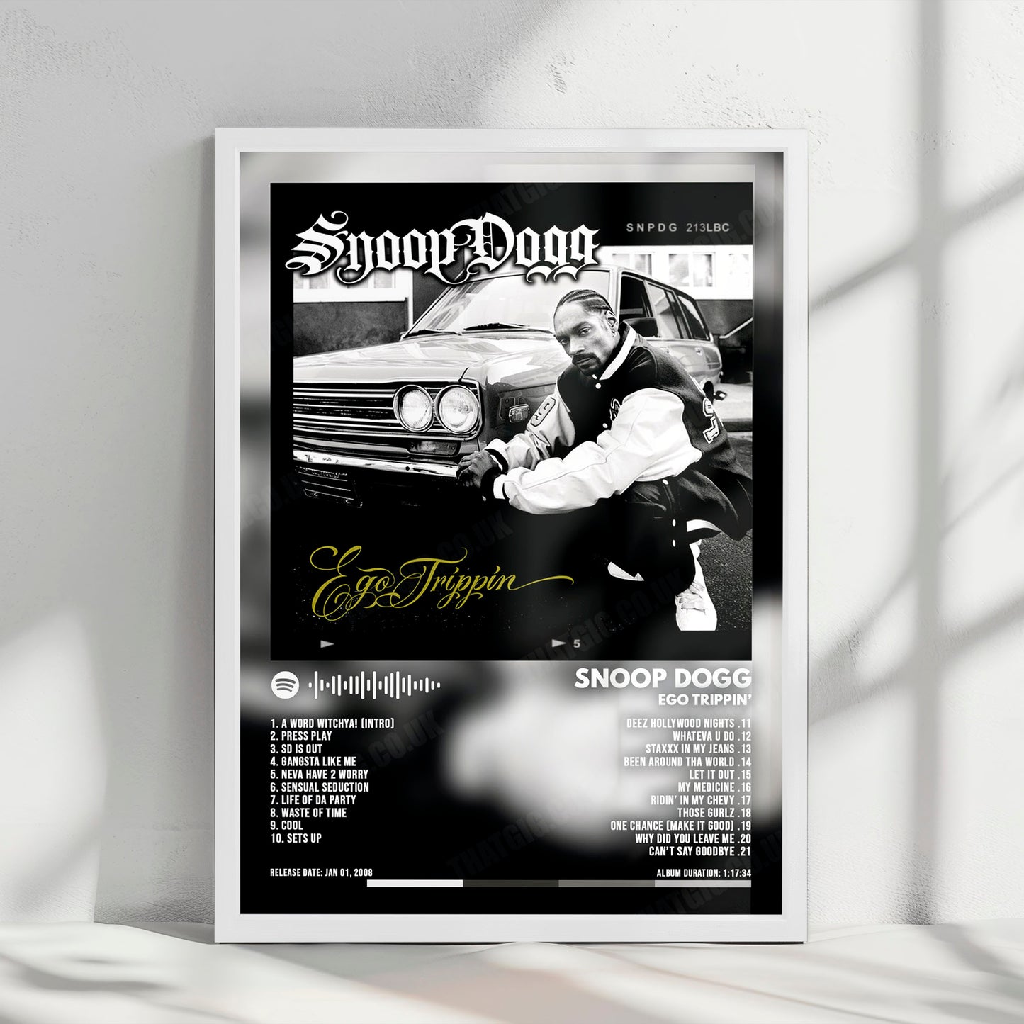 Snoop Dogg "Ego Trippin'" Album Cover Poster - with Complete Tracklist