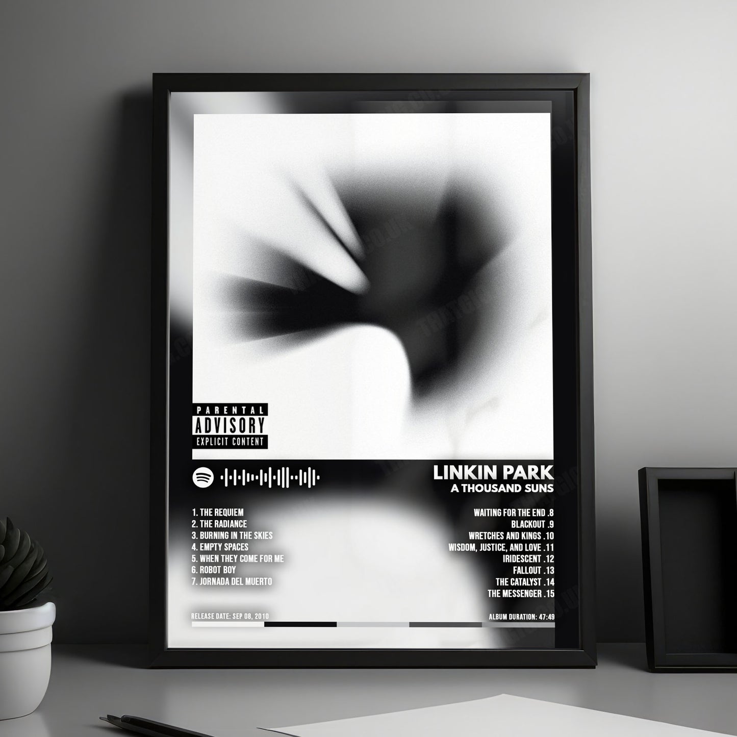Linkin Park "A Thousand Suns" Album Cover Poster - with Complete Tracklist