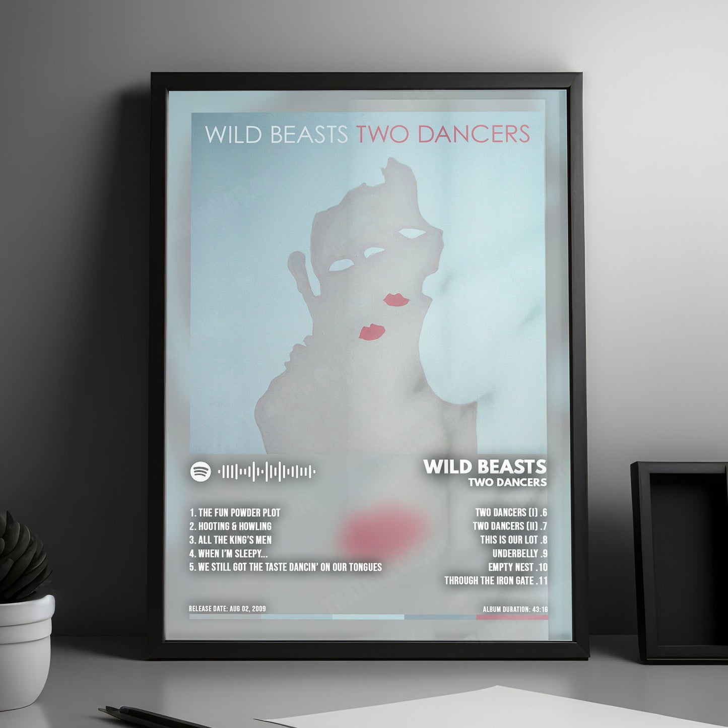Wild Beasts "Two Dancers" Album Cover Poster - with Complete Tracklist