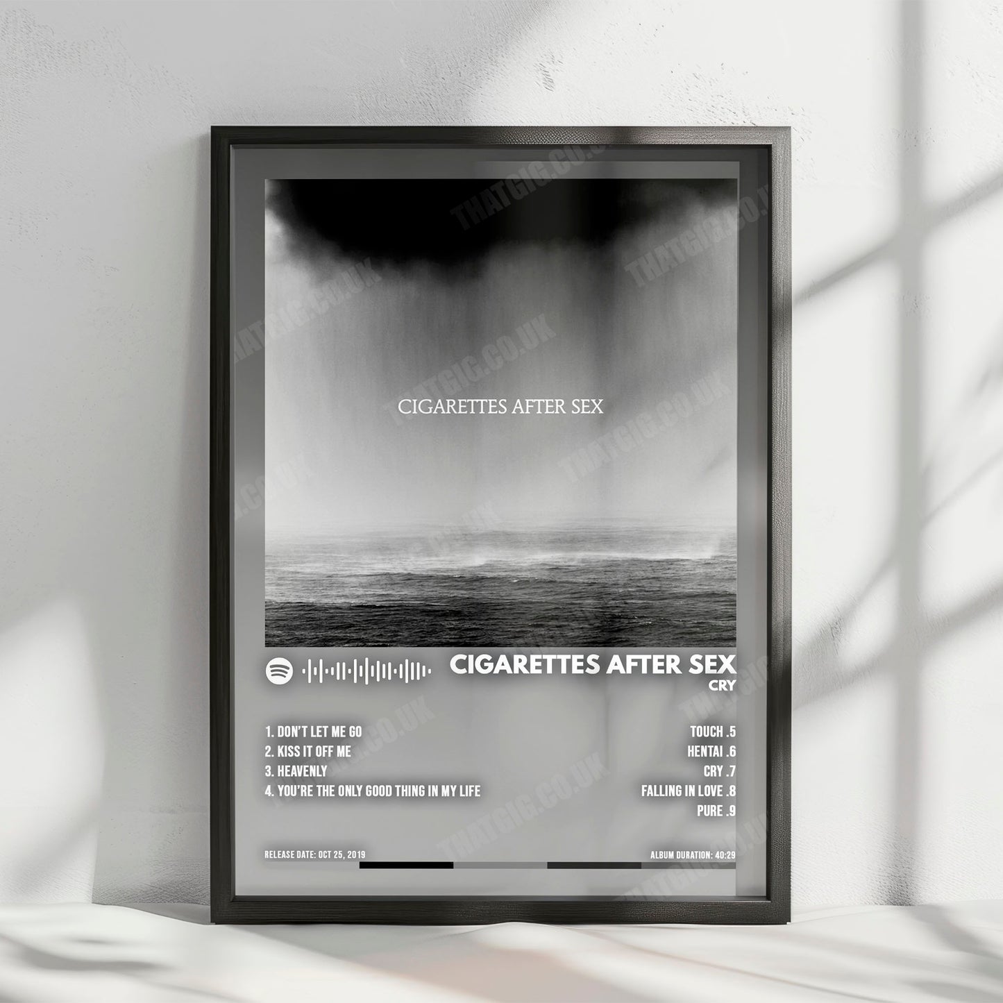 Cigarettes After Sex "Cry" Album Cover Poster - with Complete Tracklist
