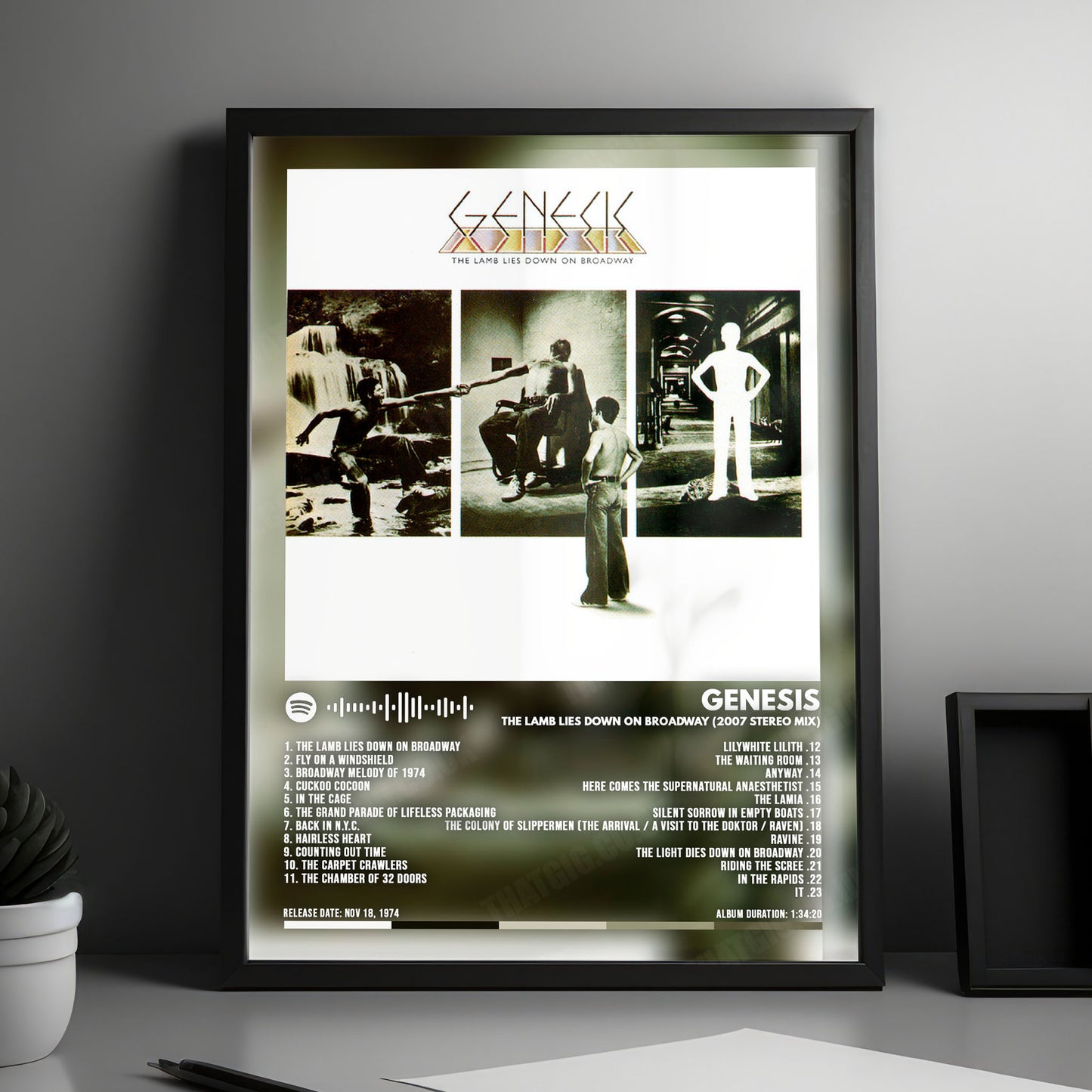 Genesis "The Lamb Lies Down on Broadway " Album Cover Poster - with Complete Tracklist