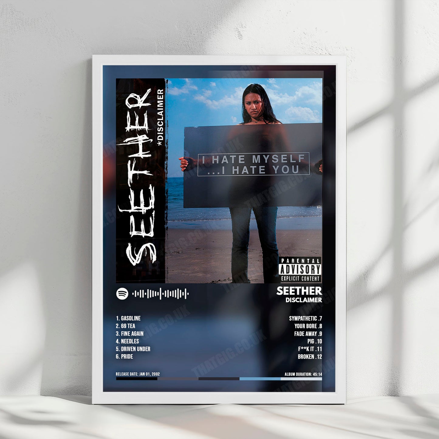 Seether "Disclaimer" Album Cover Poster - with Complete Tracklist