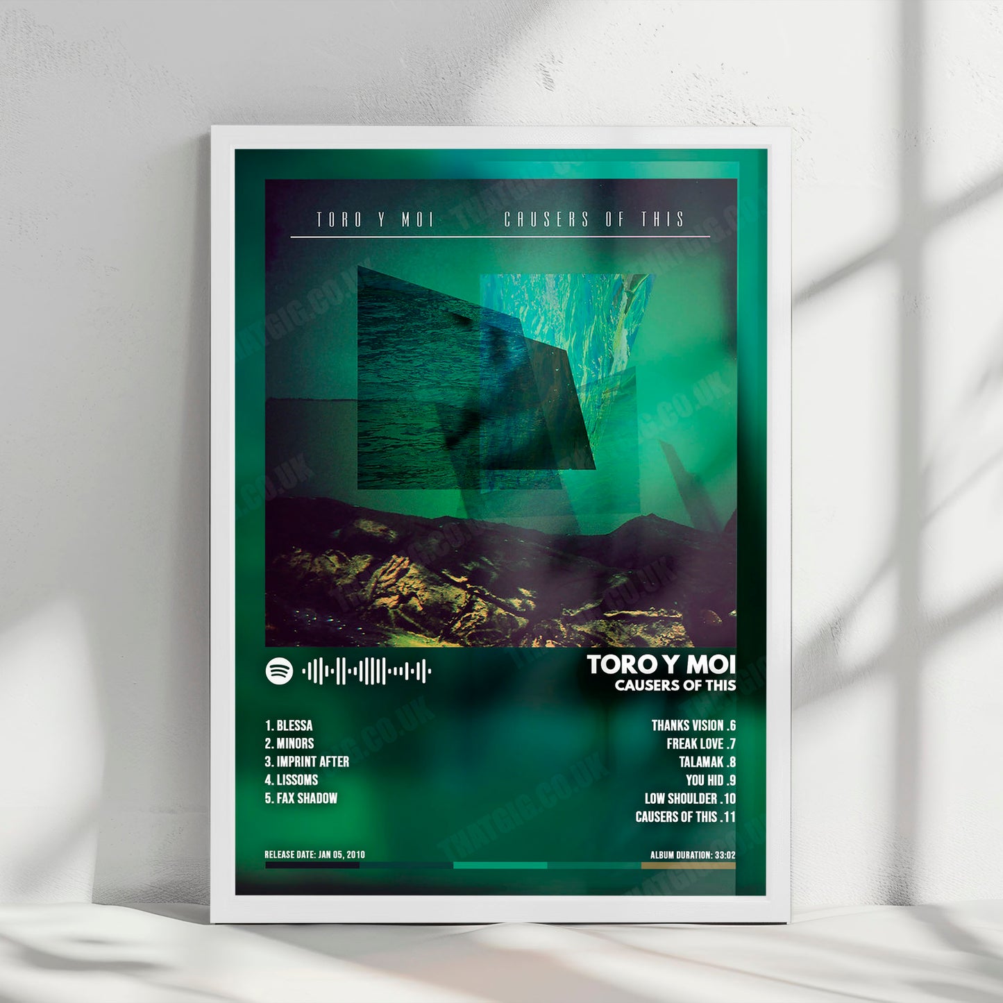 Toro y Moi "Causers of This" Album Cover Poster - with Complete Tracklist