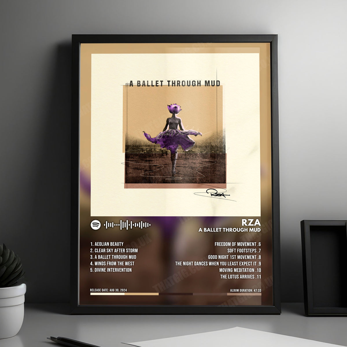 RZA "A Ballet Through Mud" Album Cover Poster - with Complete Tracklist