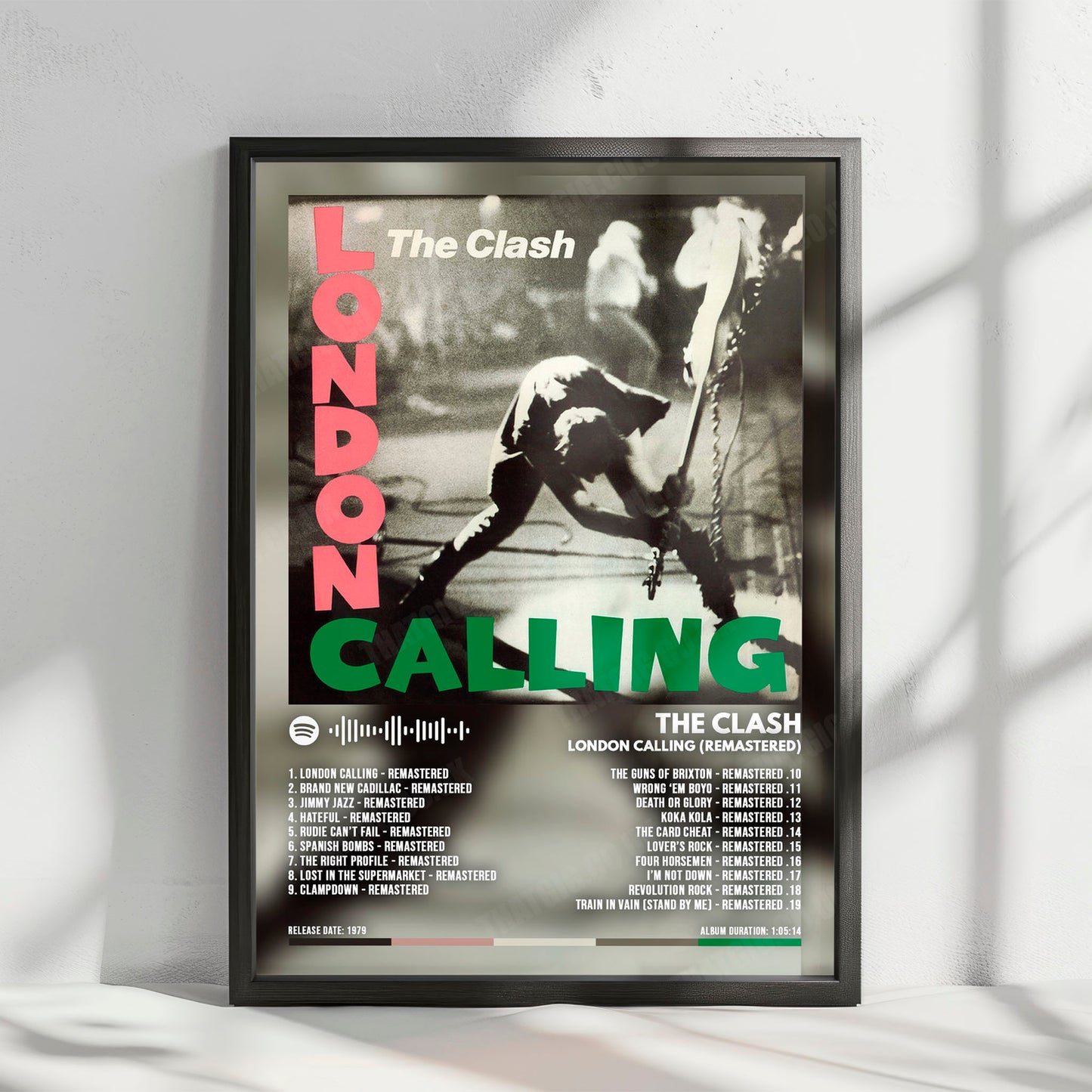The Clash "London Calling" Album Cover Poster - with Complete Tracklist