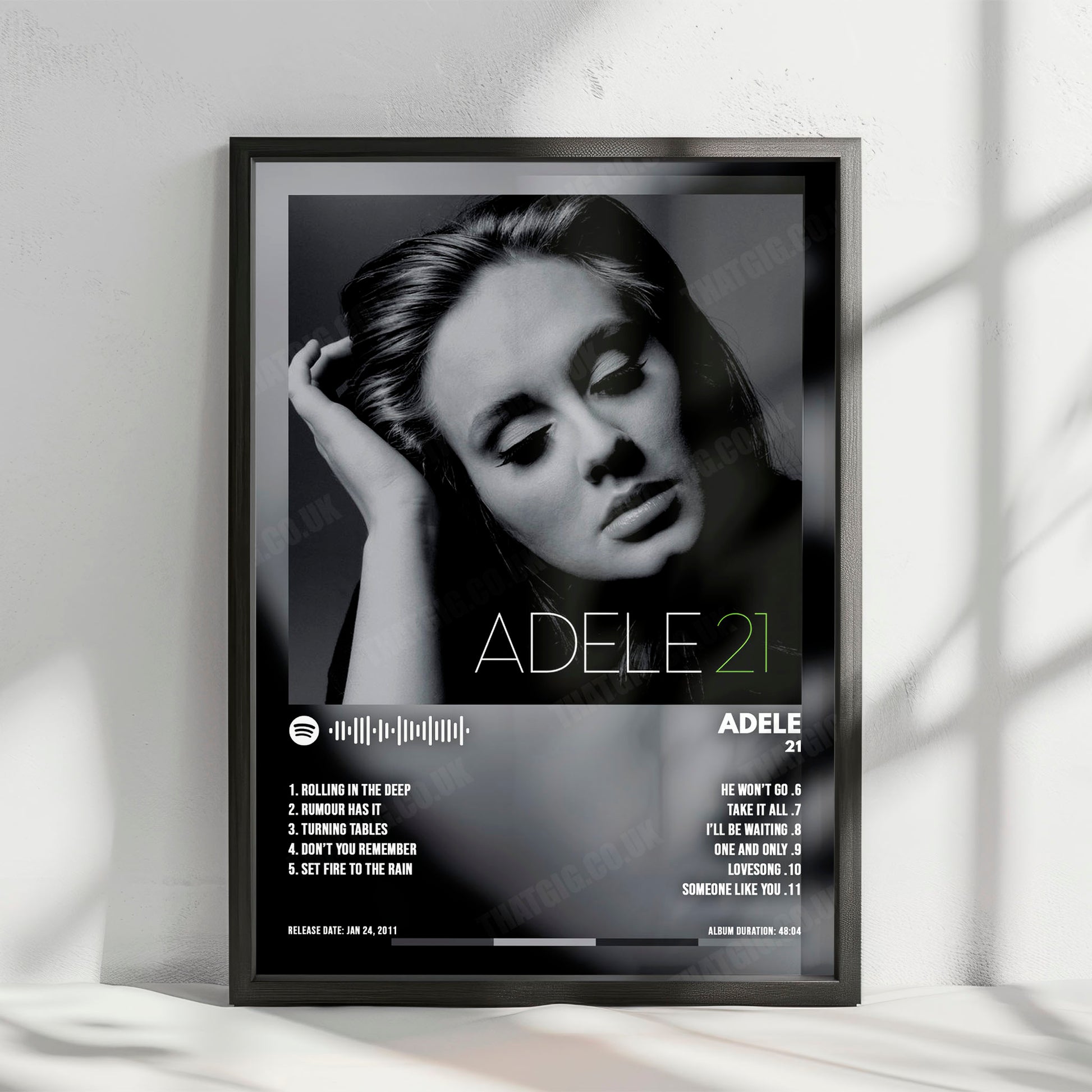 Adele "21" Album Cover Poster - with Complete Tracklist