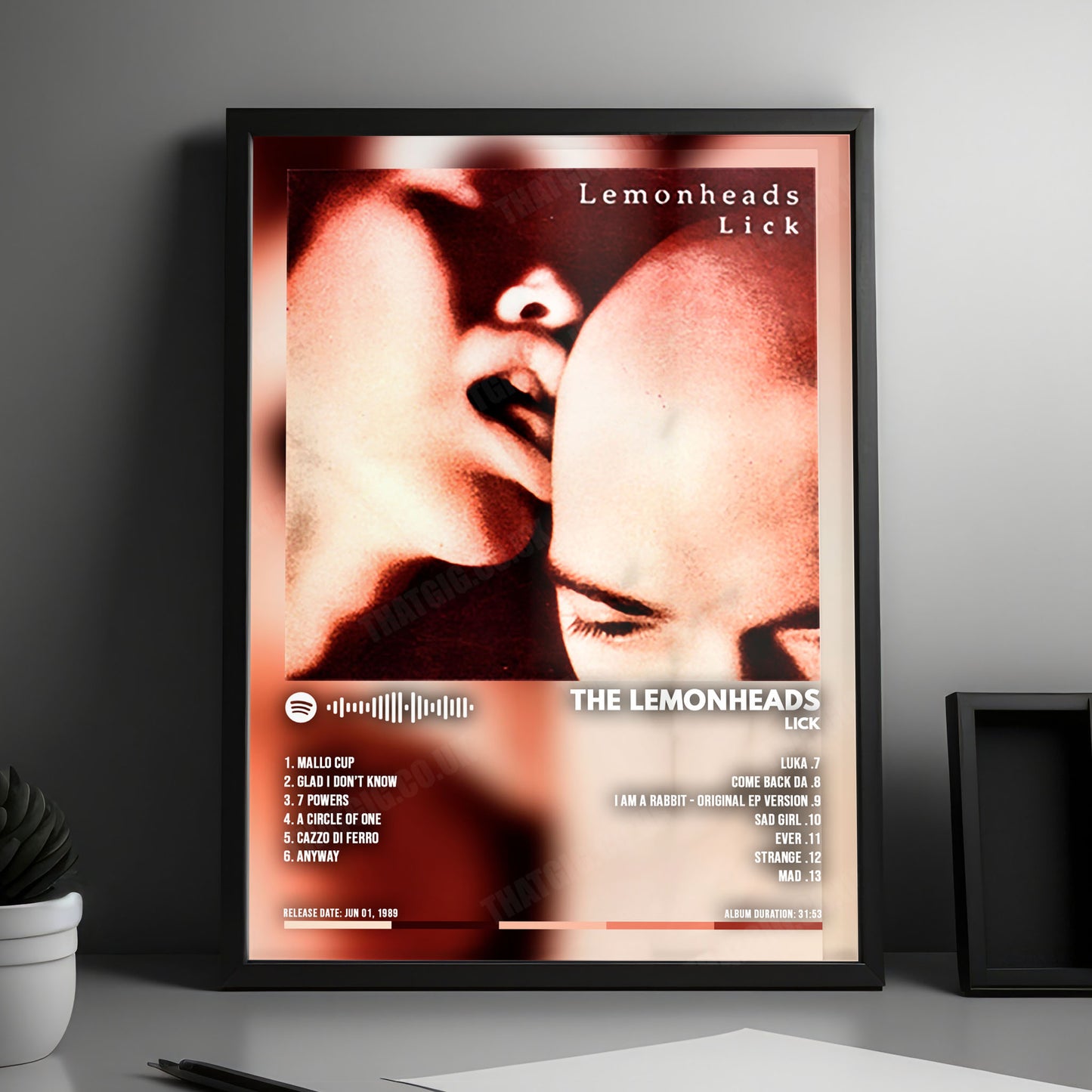 The Lemonheads "Lick" Album Cover Poster - with Complete Tracklist