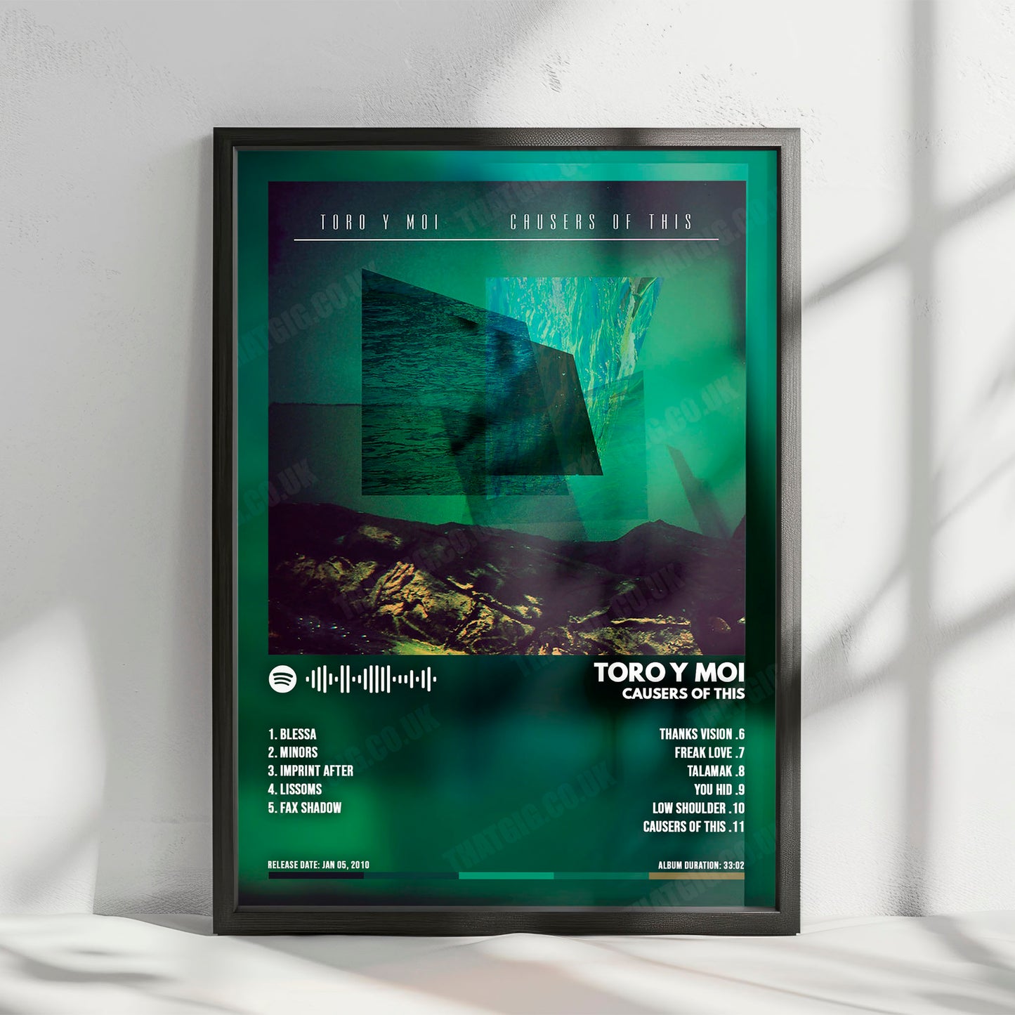 Toro y Moi "Causers of This" Album Cover Poster - with Complete Tracklist