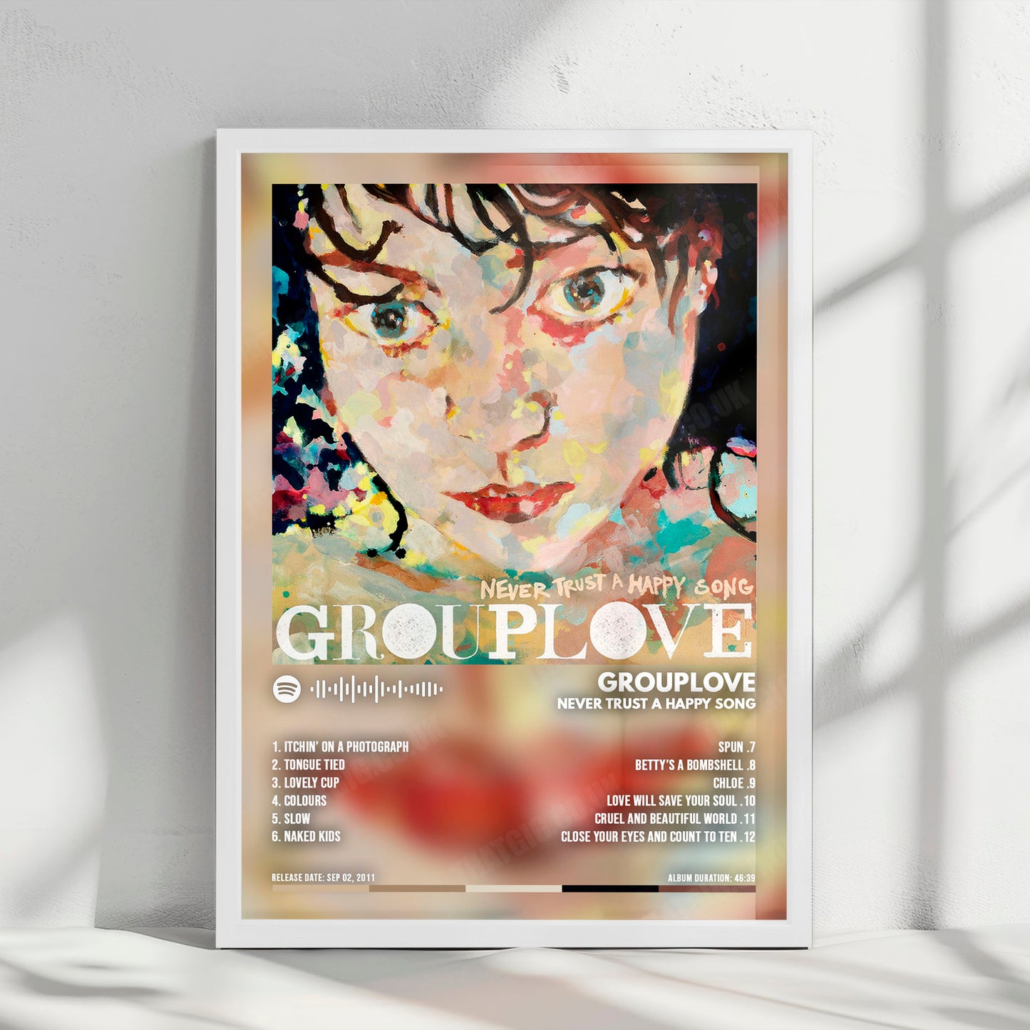 Grouplove "Never Trust a Happy Song" Album Cover Poster - with Complete Tracklist