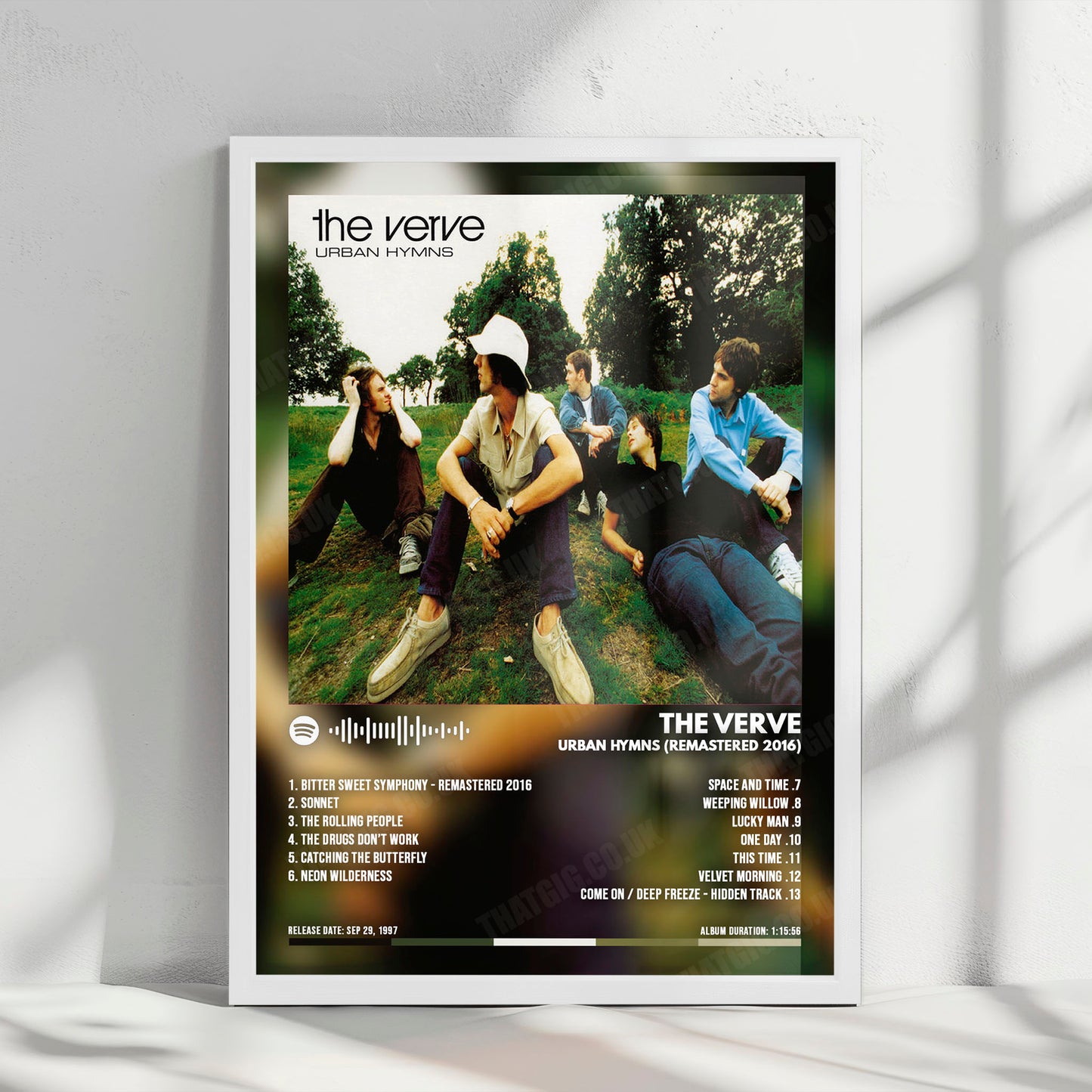 The Verve "Urban Hymns" Album Cover Poster - with Complete Tracklist
