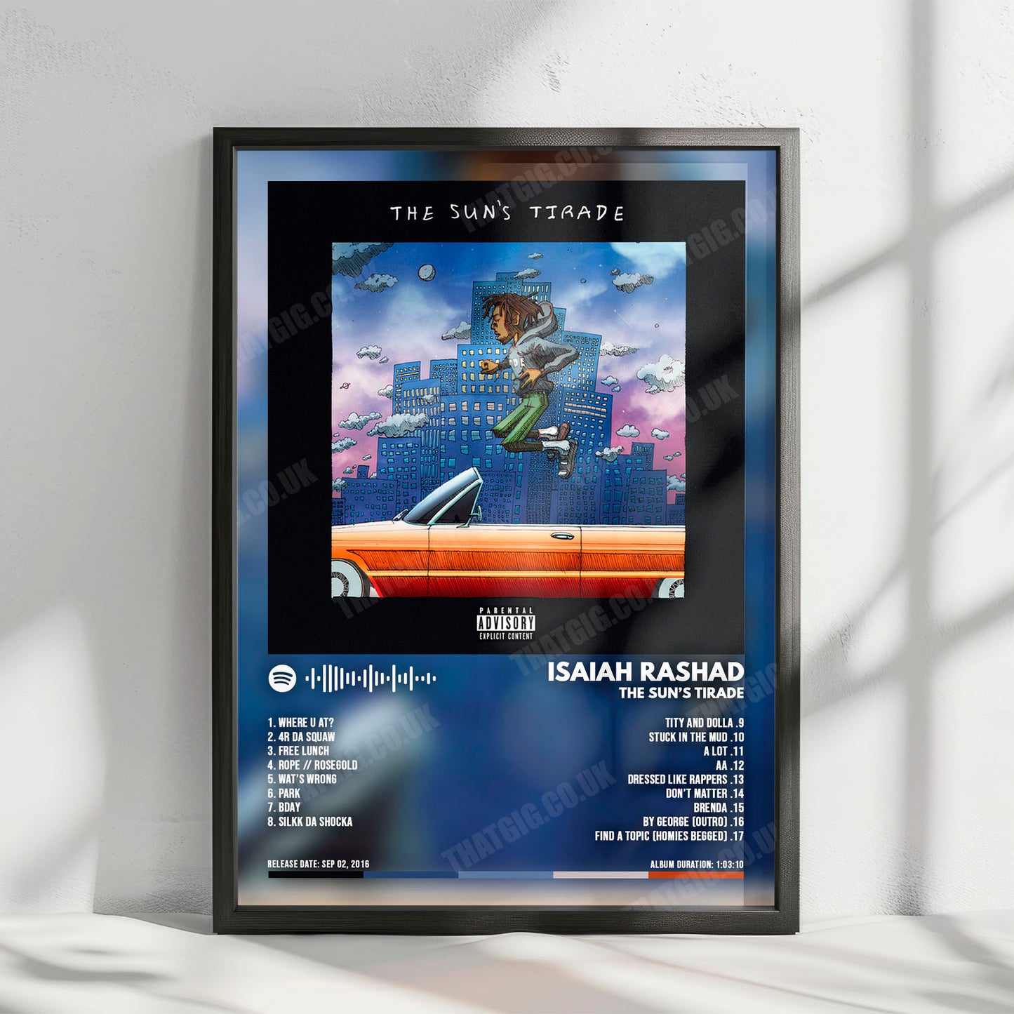 Isaiah Rashad "The Sun'S Tirade" Album Cover Poster - with Complete Tracklist