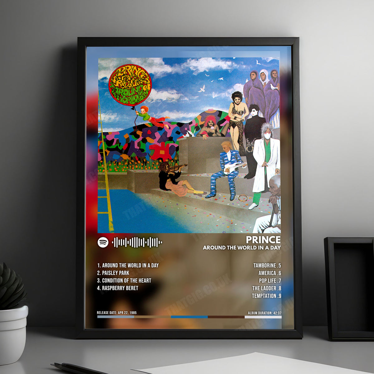 Prince "Around the World in a Day" Album Cover Poster - with Complete Tracklist