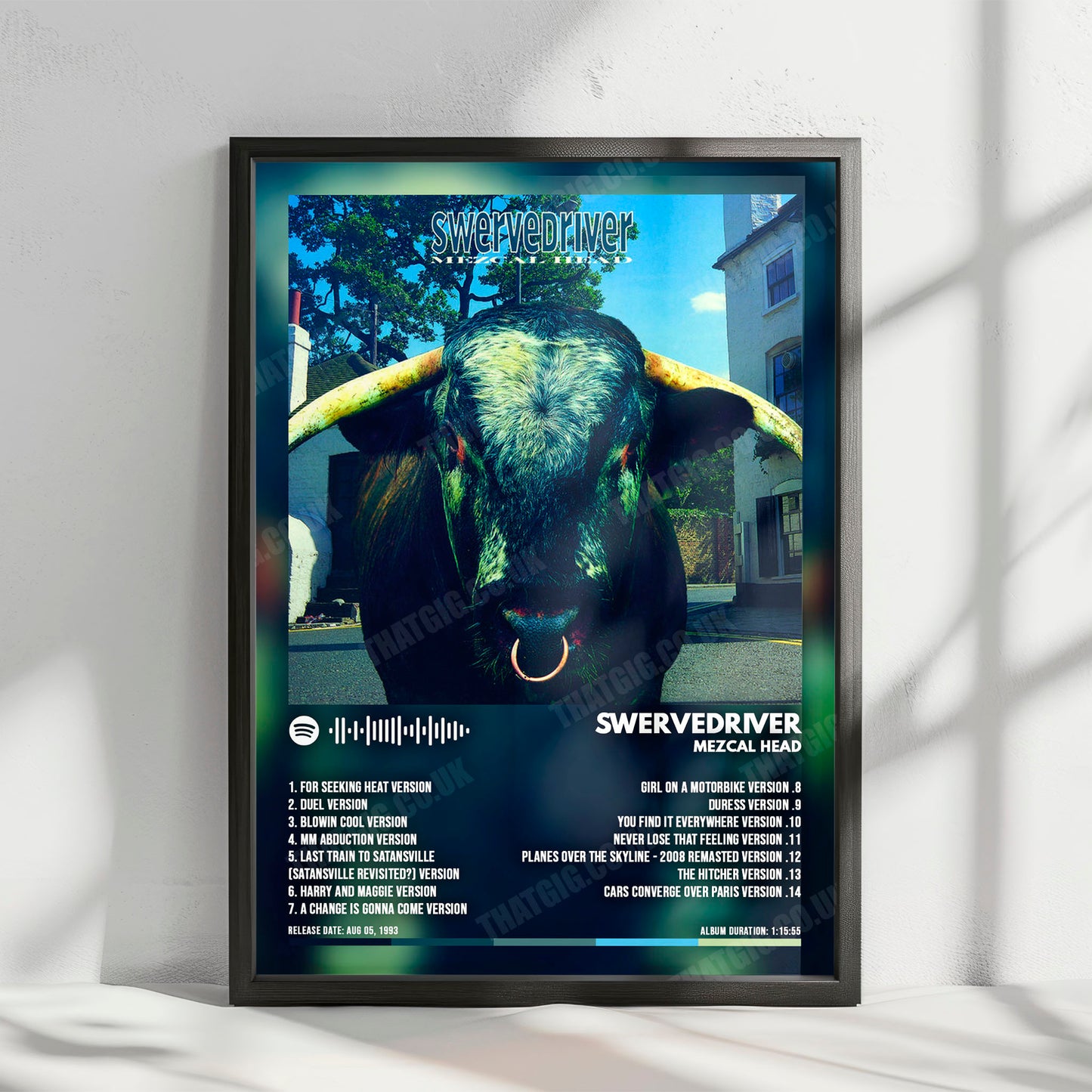 Swervedriver "Mezcal Head" Album Cover Poster - with Complete Tracklist