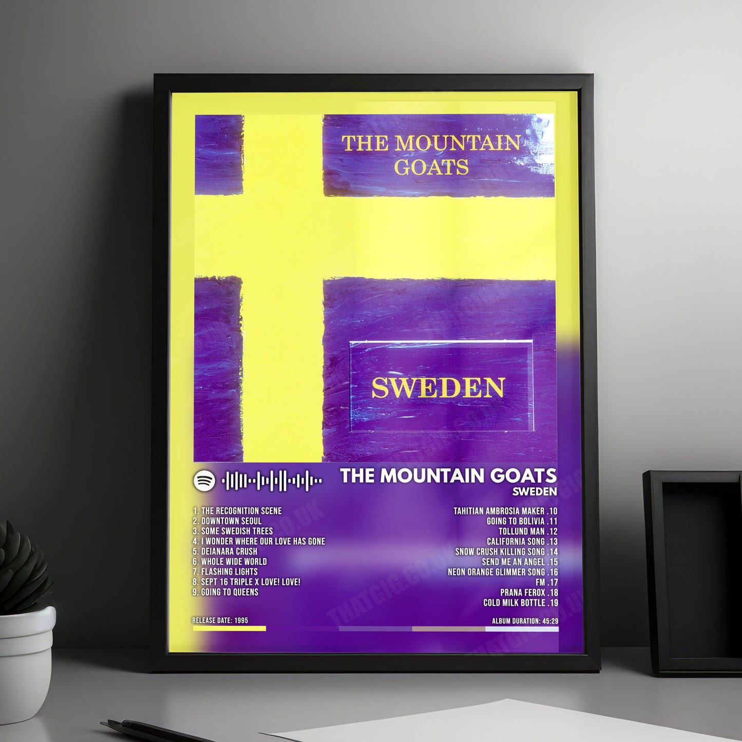 Mountain Goats "Sweden" Album Cover Poster - with Complete Tracklist