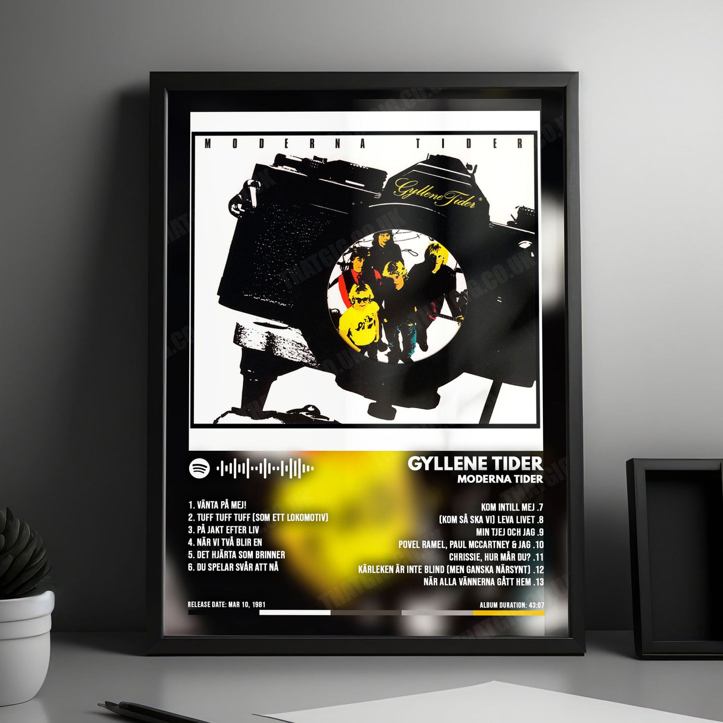 Gyllene Tider "Moderna Tider" Album Cover Poster - with Complete Tracklist