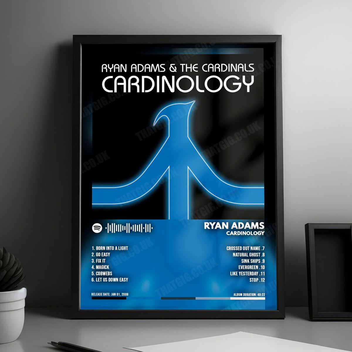 Ryan Adams "Cardinology" Album Cover Poster - with Complete Tracklist
