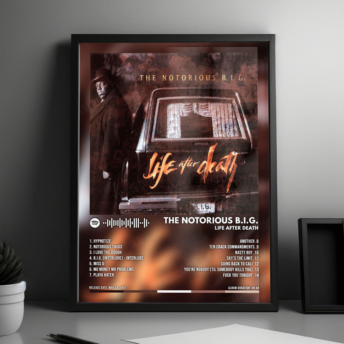 The Notorious B.I.G. "Life After Death" Album Cover Poster - with Complete Tracklist