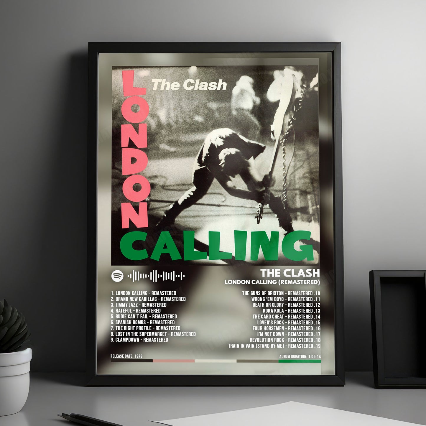 The Clash "London Calling" Album Cover Poster - with Complete Tracklist