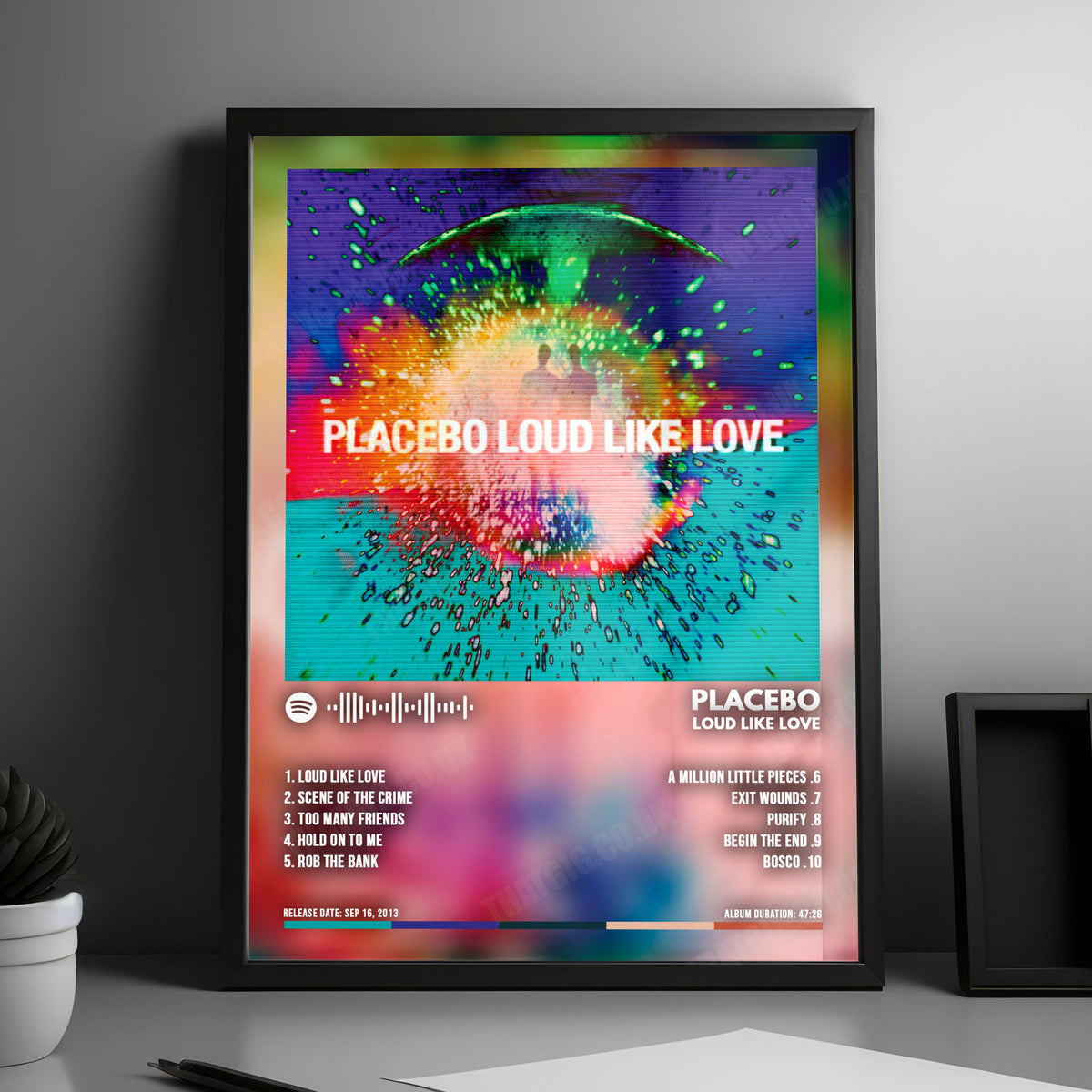 Placebo "Loud Like Love" Album Cover Poster - with Complete Tracklist