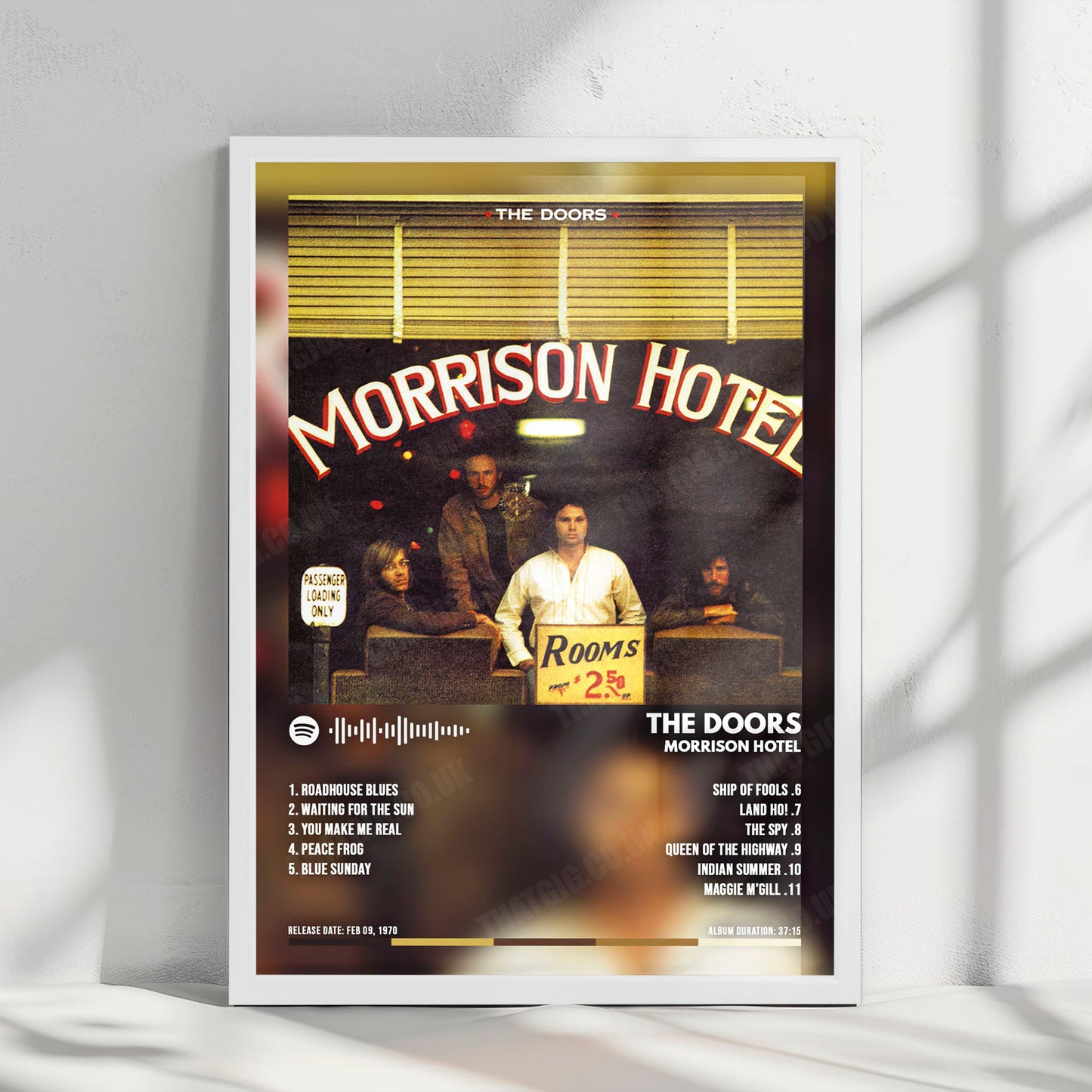 The Doors "Morrison Hotel" Album Cover Poster - with Complete Tracklist