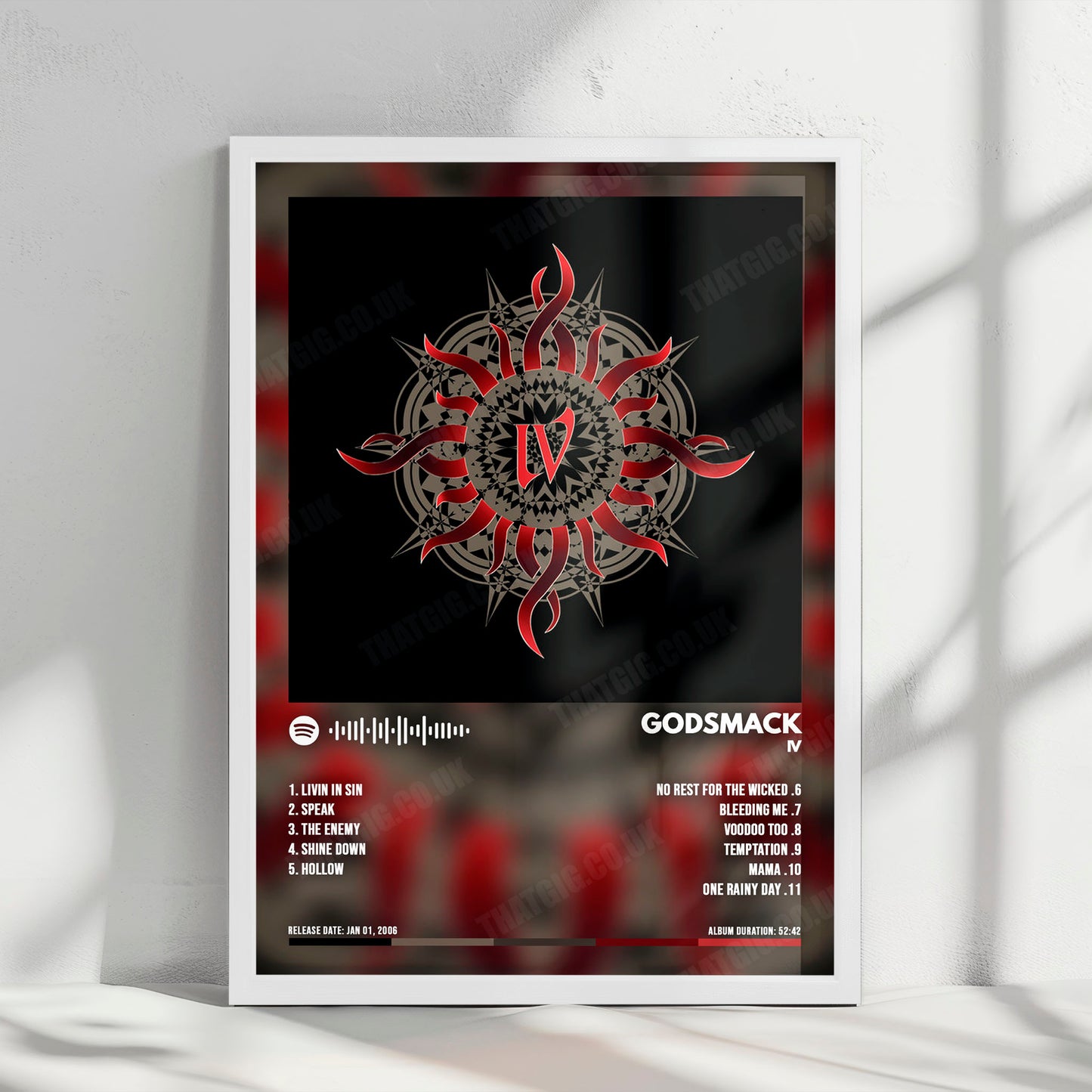 Godsmack "IV " Album Cover Poster - with Complete Tracklist