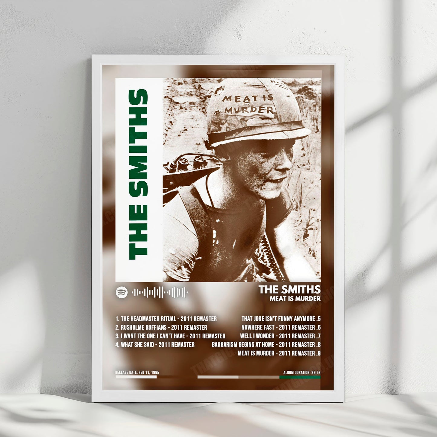The Smiths "Meat Is Murder" Album Cover Poster - with Complete Tracklist