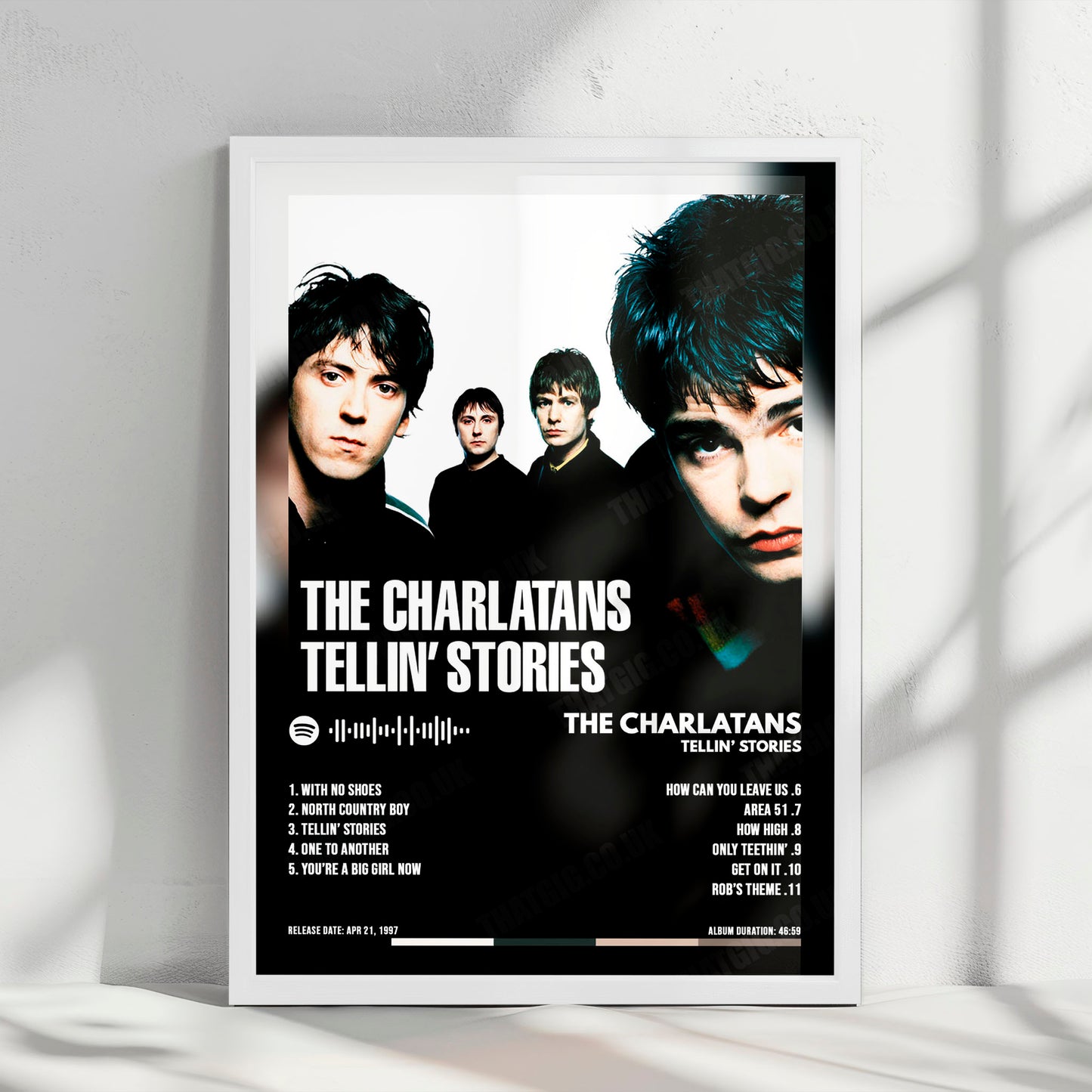 The Charlatans "Tellin' Stories" Album Cover Poster - with Complete Tracklist